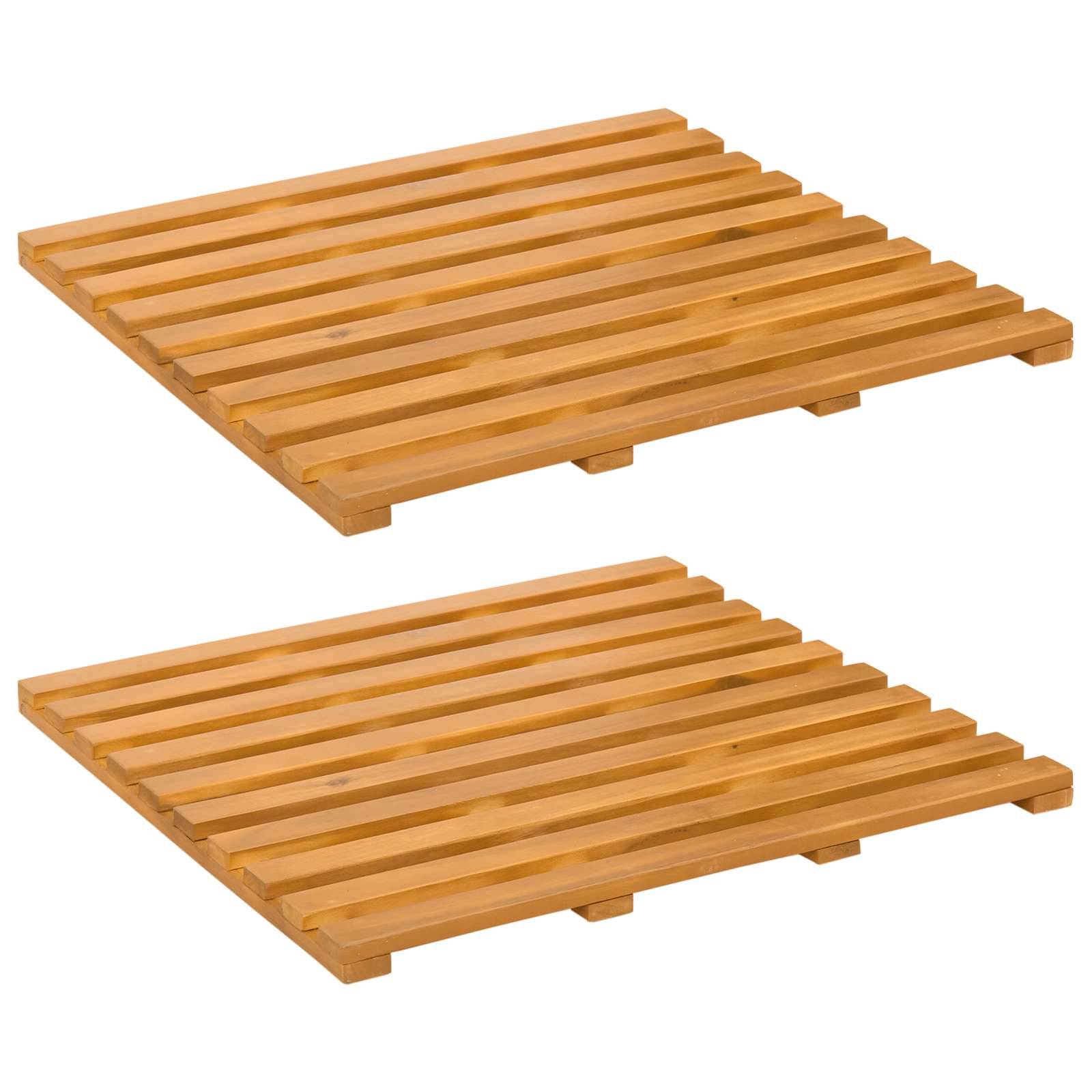 vidaXL Badematte Uni Braun 50 x 48 cm Holz