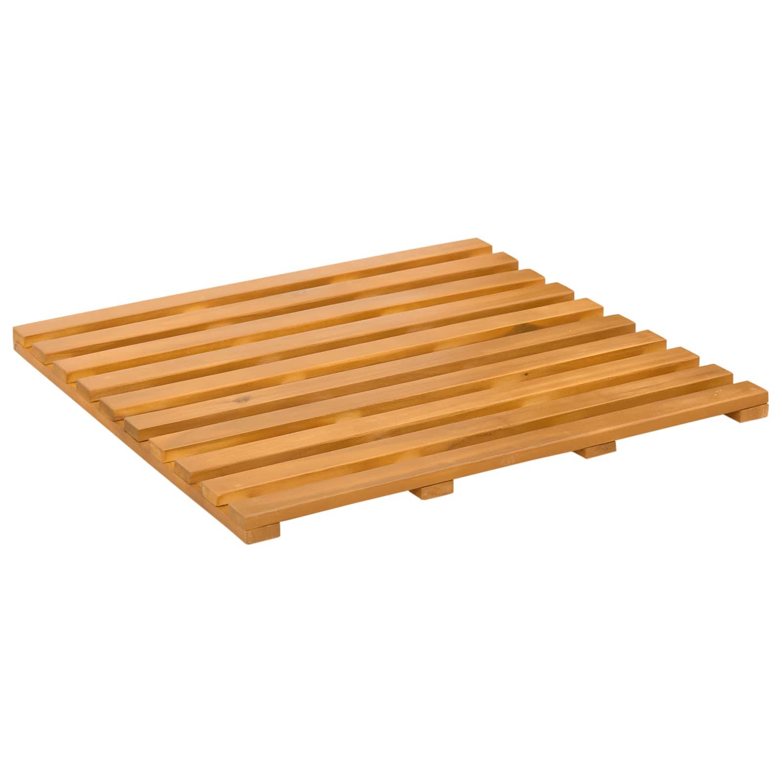 vidaXL Badematte Uni Braun 100 x 53 cm Holz