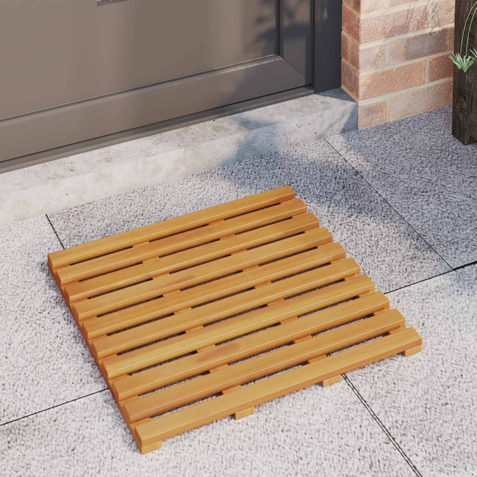 vidaXL Badematte Uni Braun 50 x 48 cm Holz