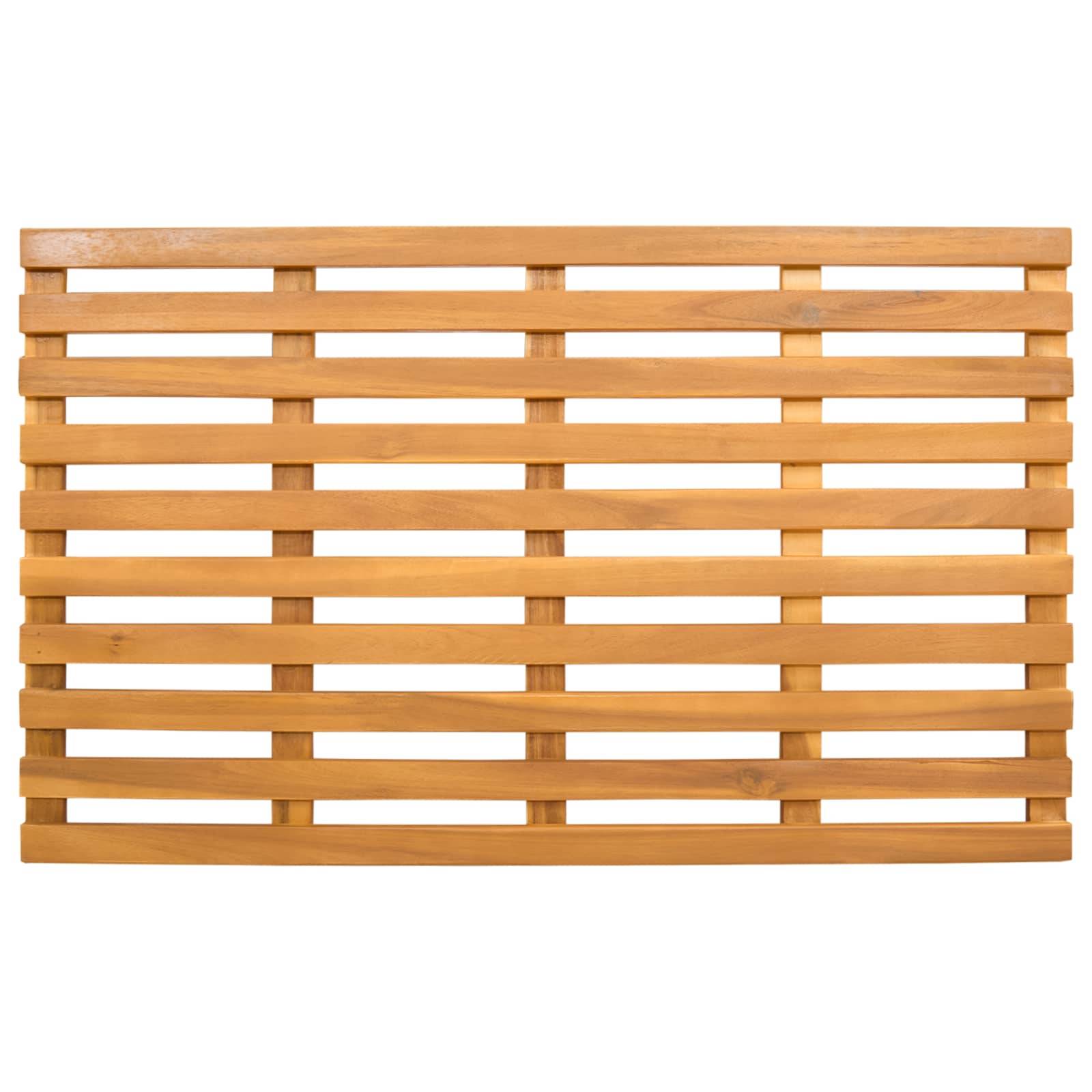 vidaXL Badematte Uni Braun 80 x 48 cm Holz