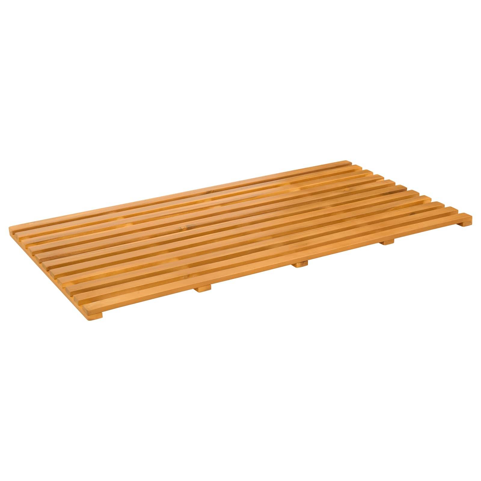 vidaXL Badematte Uni Braun 100 x 53 cm Holz
