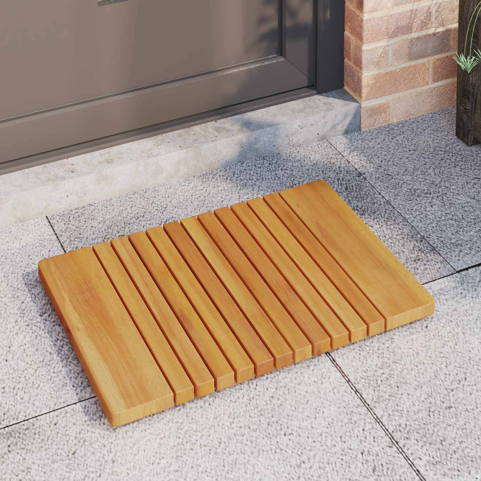 vidaXL Badematte Uni Braun 59 x 40 cm Holz