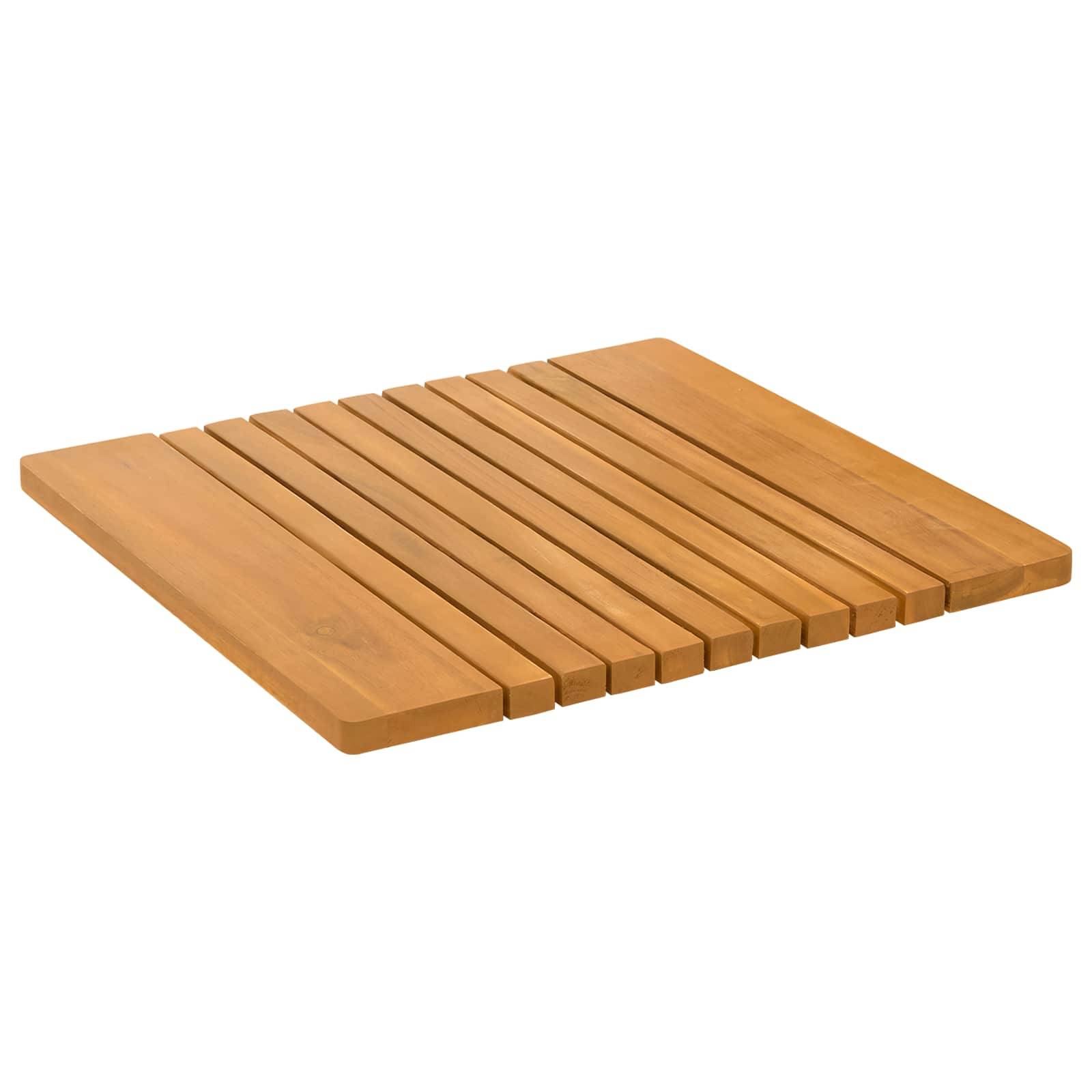 vidaXL Badematte Uni Braun 52 x 50 cm Holz