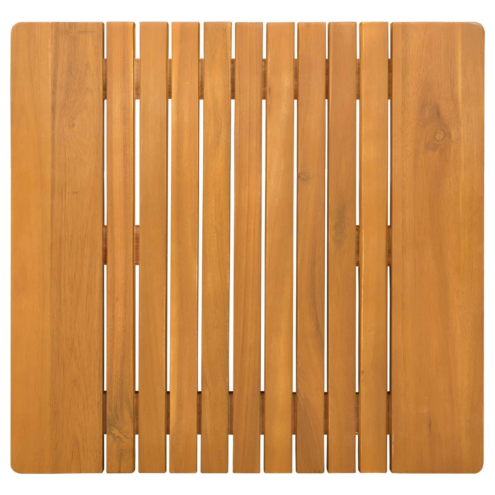 vidaXL Badematte Uni Braun 52 x 50 cm Holz