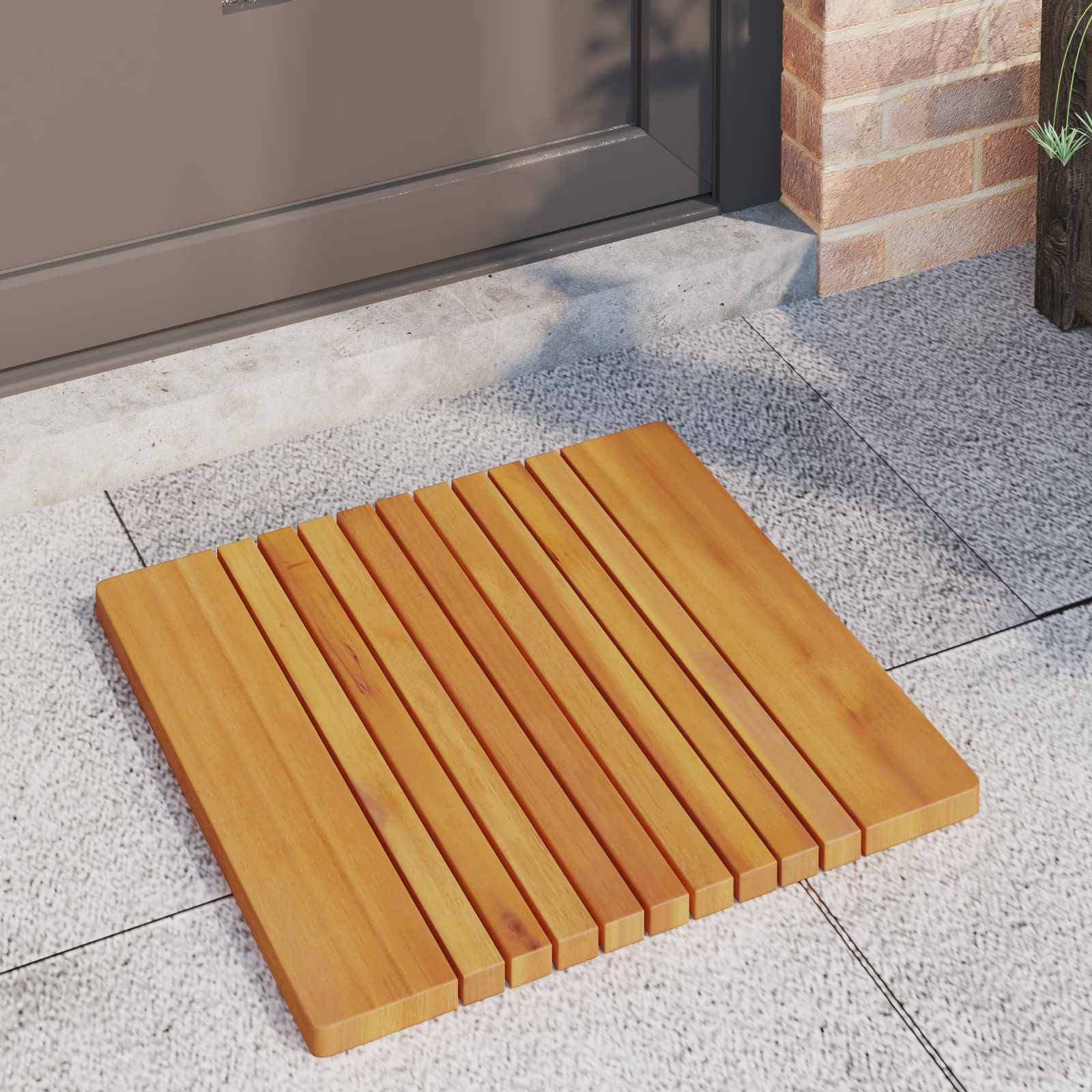 vidaXL Badematte Uni Braun 52 x 50 cm Holz