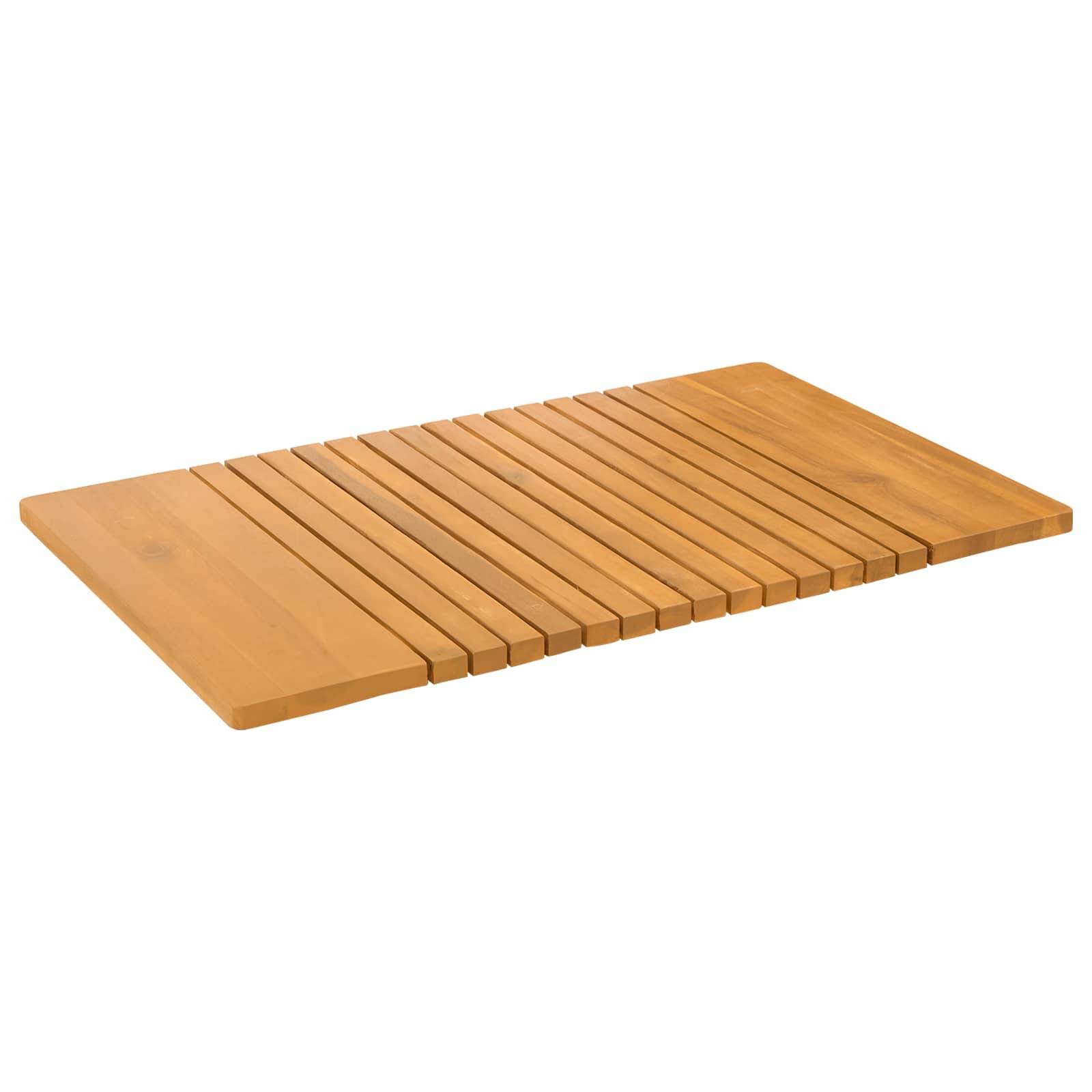 vidaXL Badematte Uni Braun 81 x 50 cm Holz