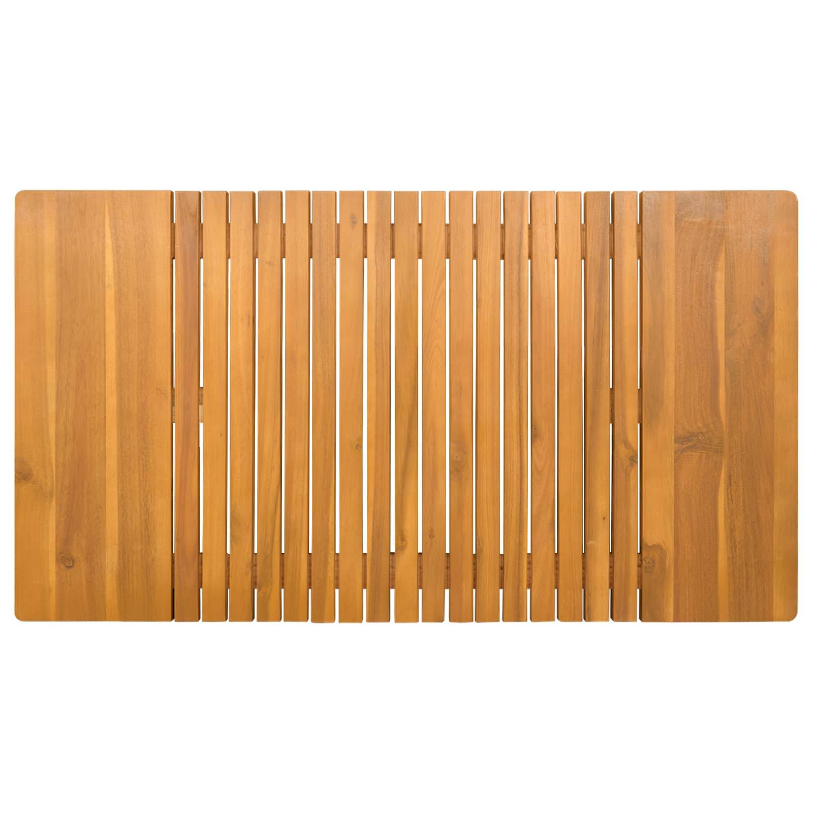 vidaXL Badematte Uni Braun 100 x 55 cm Holz