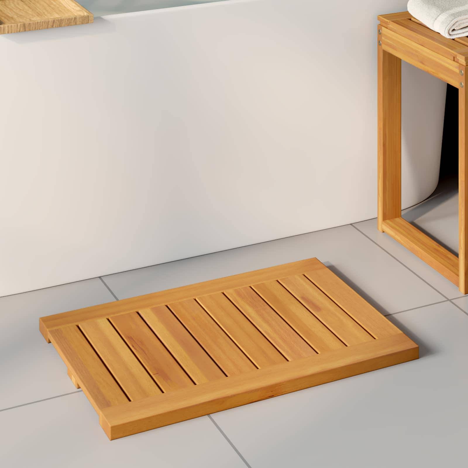 vidaXL Badematte Uni Braun 60 x 40 cm Holz