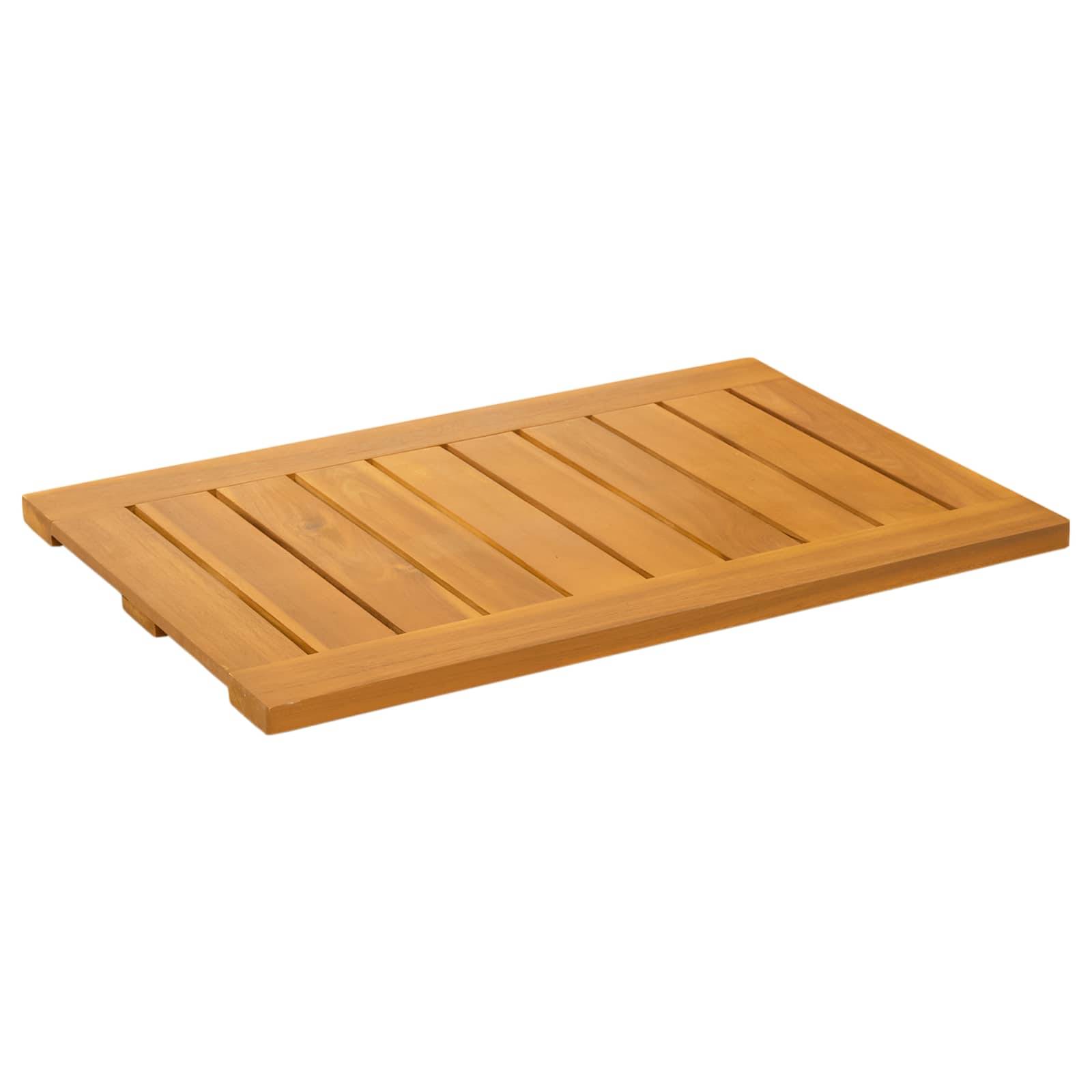 vidaXL Badematte Uni Braun 60 x 40 cm Holz