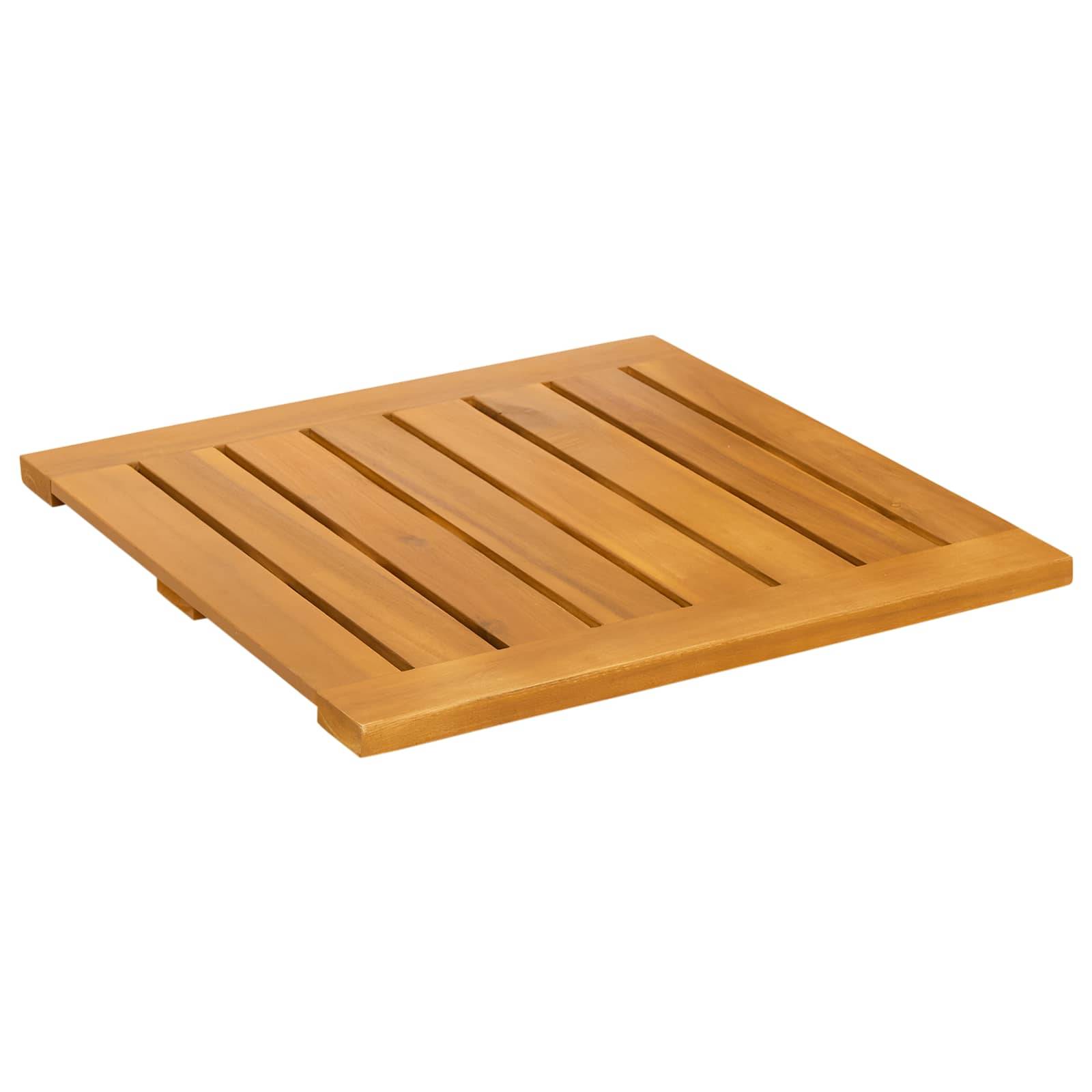 vidaXL Badematte Uni Braun 50 x 50 cm Holz
