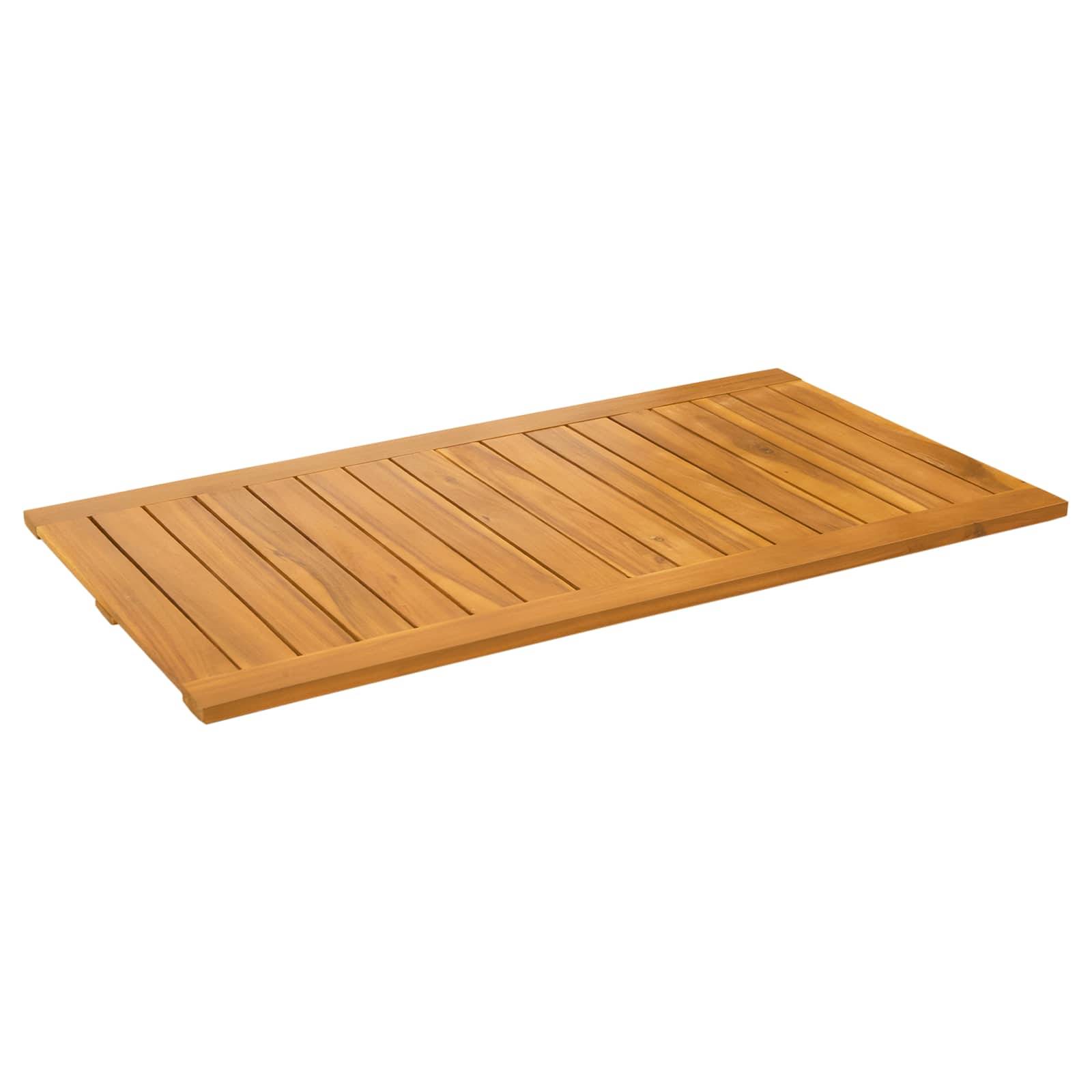 vidaXL Badematte Uni Braun 100 x 55 cm Holz