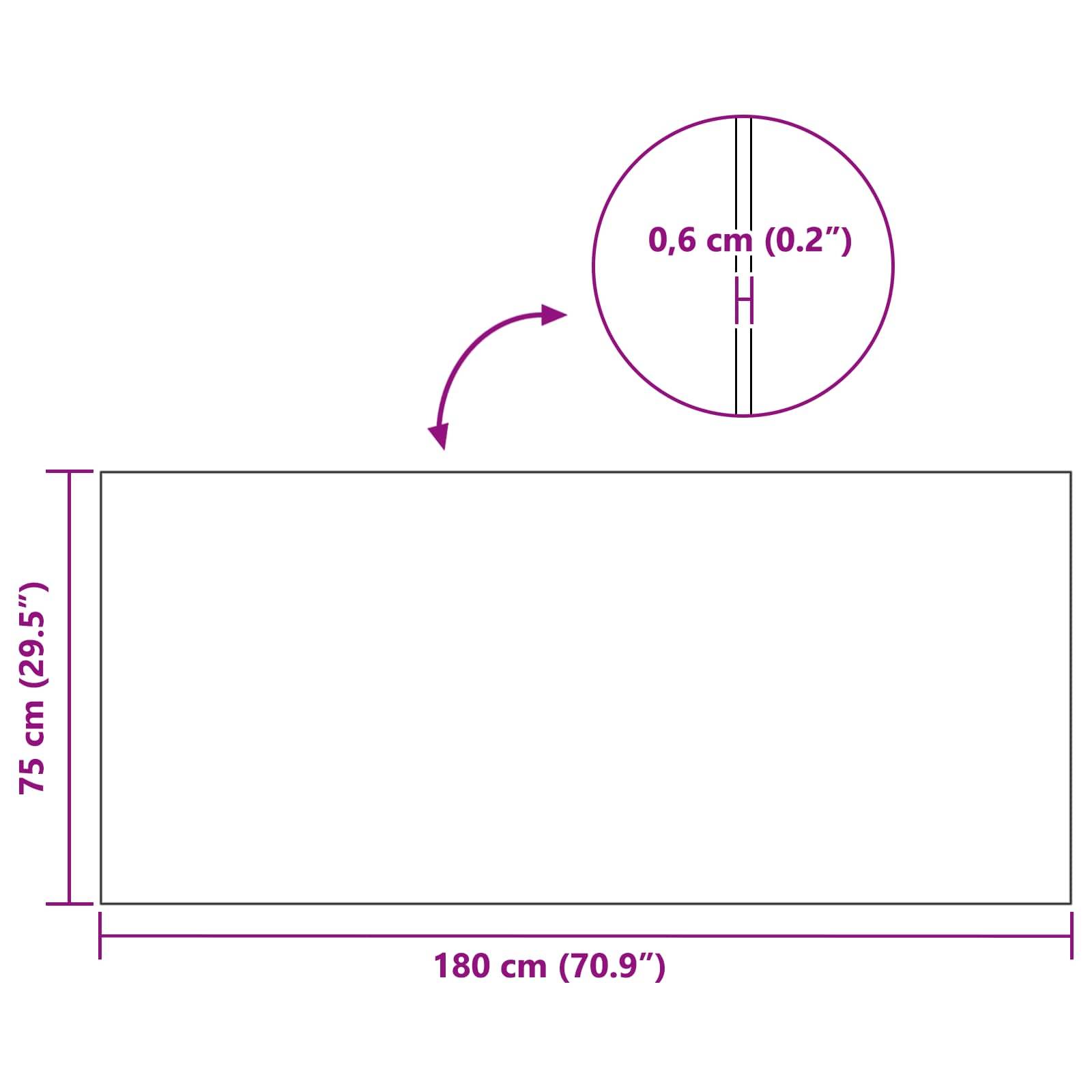 vidaXL Sport Schutzmatte Schwarz 180 x 75 x 0,6 cm Hochdichtes PVC