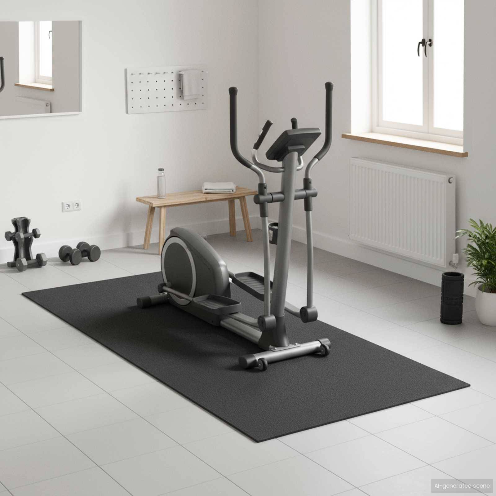 vidaXL Sport Schutzmatte Schwarz 200 x 90 x 0,6 cm Hochdichtes PVC