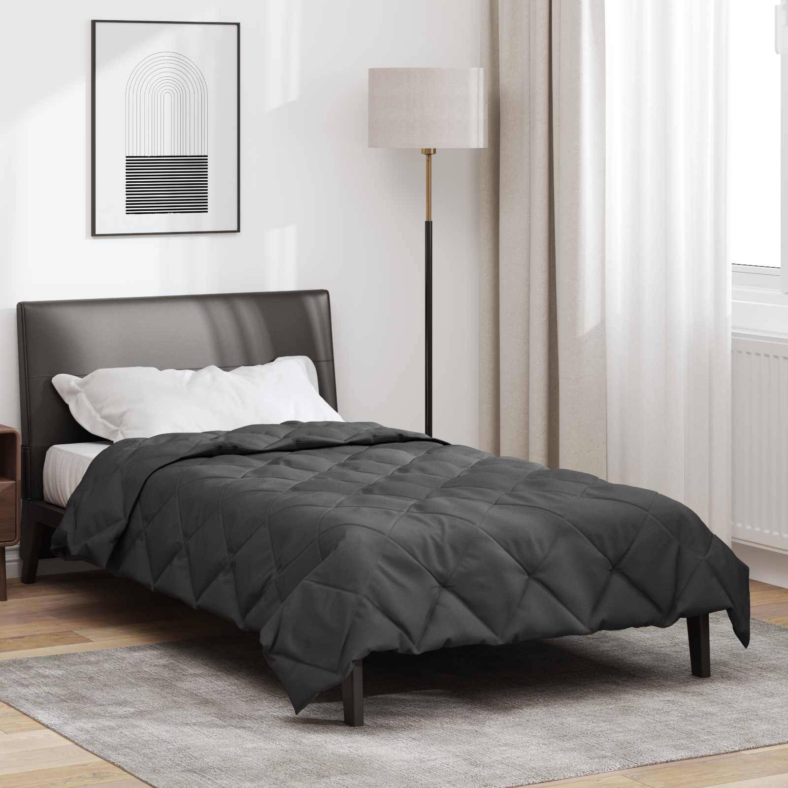 vidaXL Sommerdecke Anthrazit 200 x 135 cm Mikrofaser