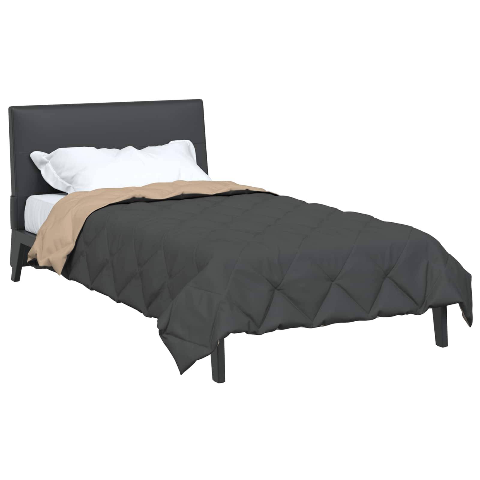 vidaXL Ganzjahresbettdecke Anthrazit und Taupe 135 x 220 cm Mikrofaser