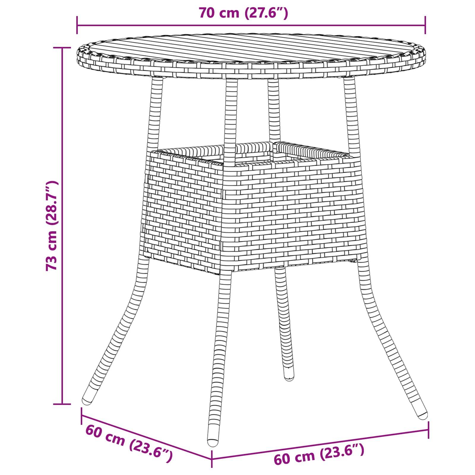 vidaXL Esstisch für das Dinner Grau und Akazie 70 x 70 x 73 cm
