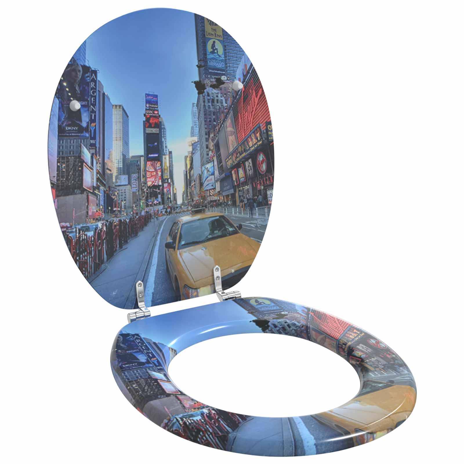 vidaXL Soft-Close Toilettensitz Mehrfarbig 44 x 38 cm MDF-Platte