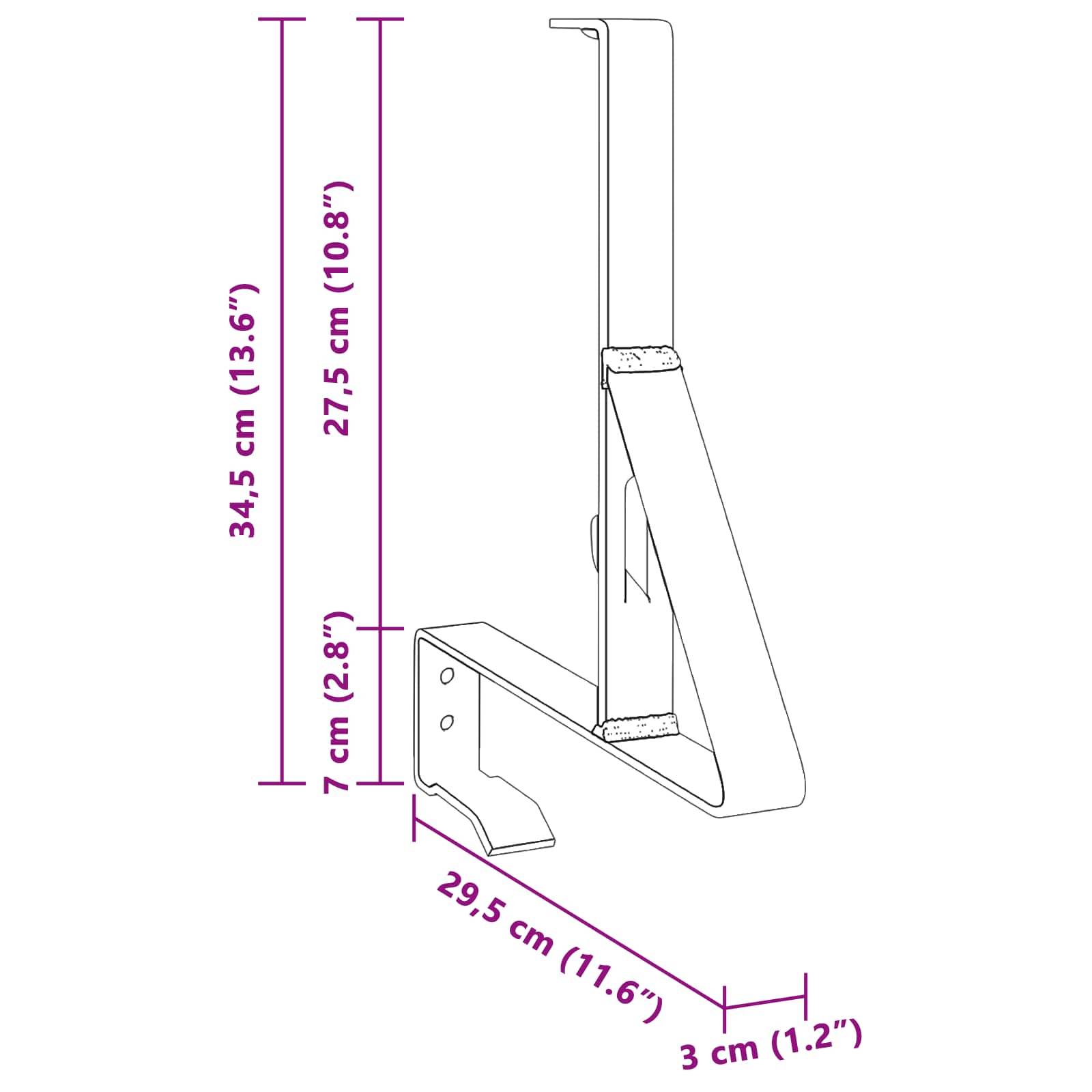 vidaXL Schneewächter Unterstützung 12 pcs Anthrazit 29,5 x 3 x 34,5 cm