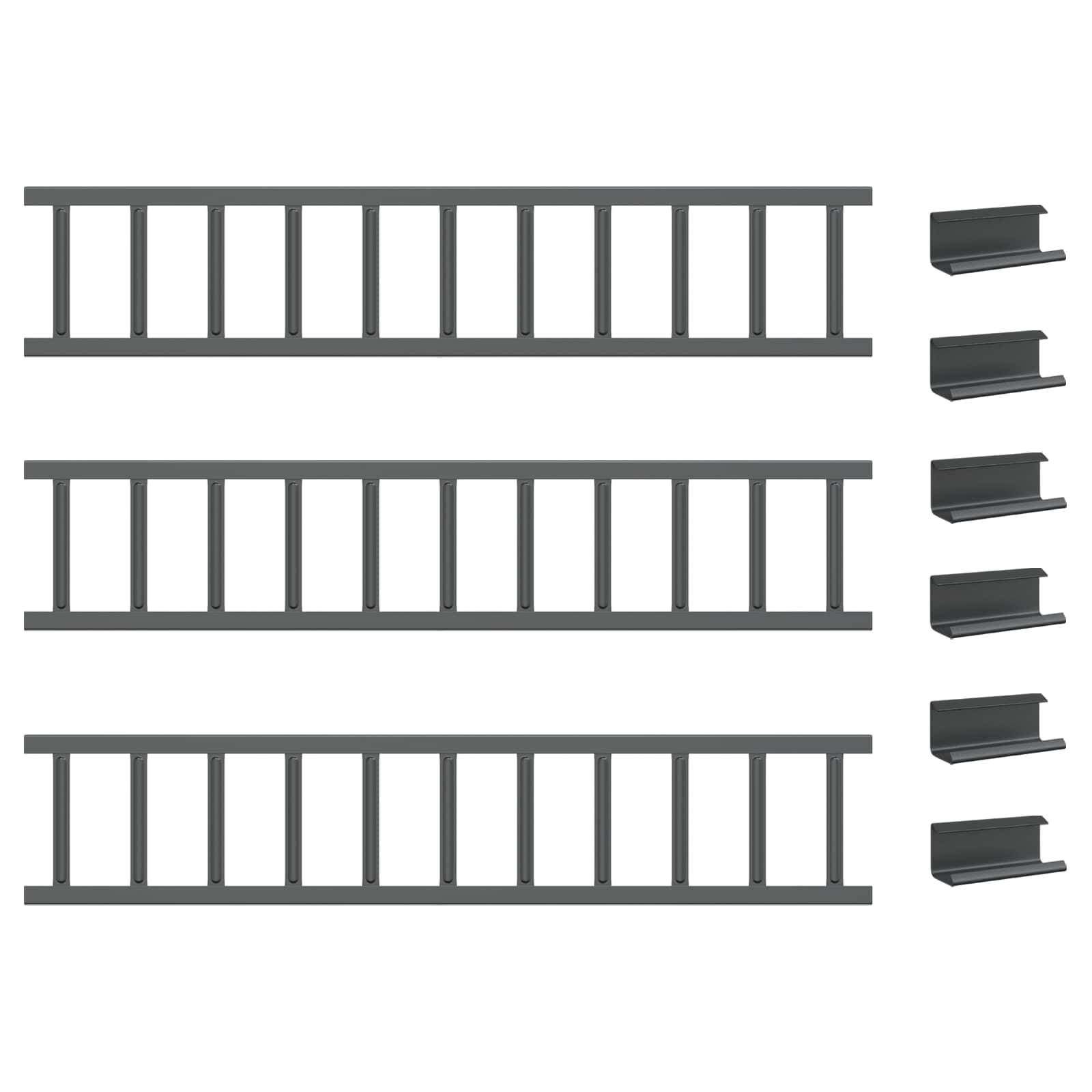 vidaXL Dachschneeschild Anthrazit 300 x 2,5 x 20 cm Stahl