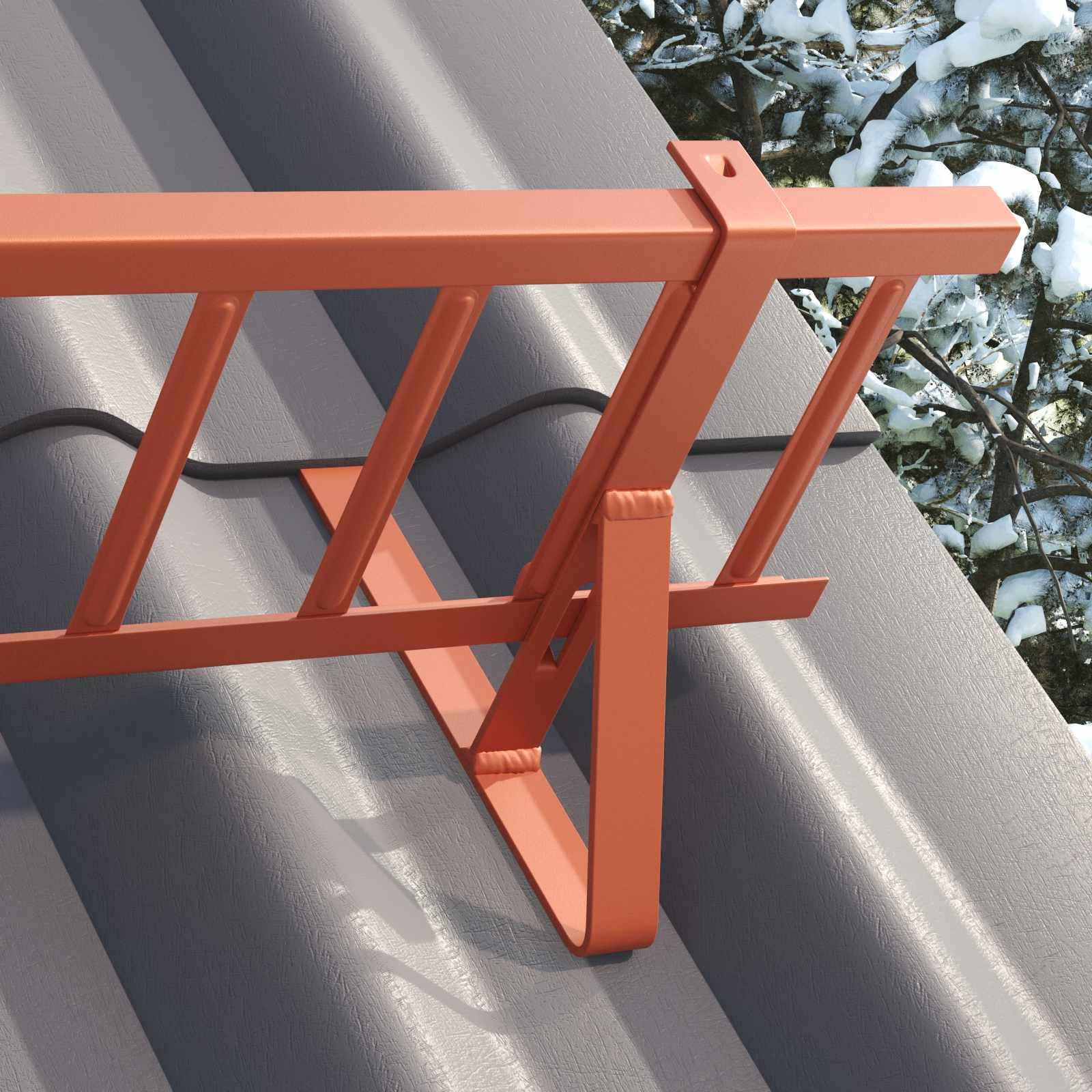 vidaXL Dachschneeschild Rot 800 x 29,5 x 34,5 cm Stahl