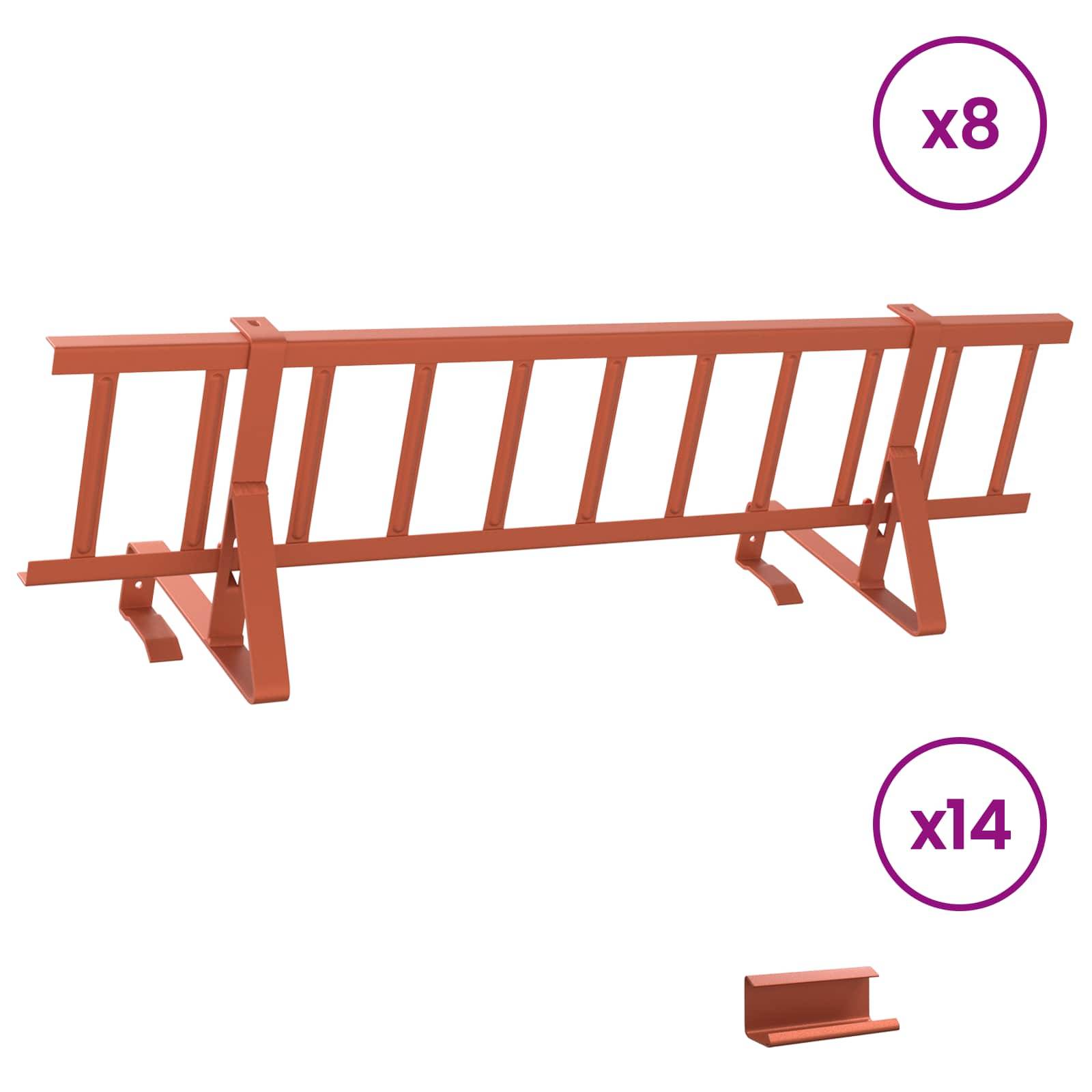 vidaXL Dachschneeschild Rot 800 x 29,5 x 34,5 cm Stahl