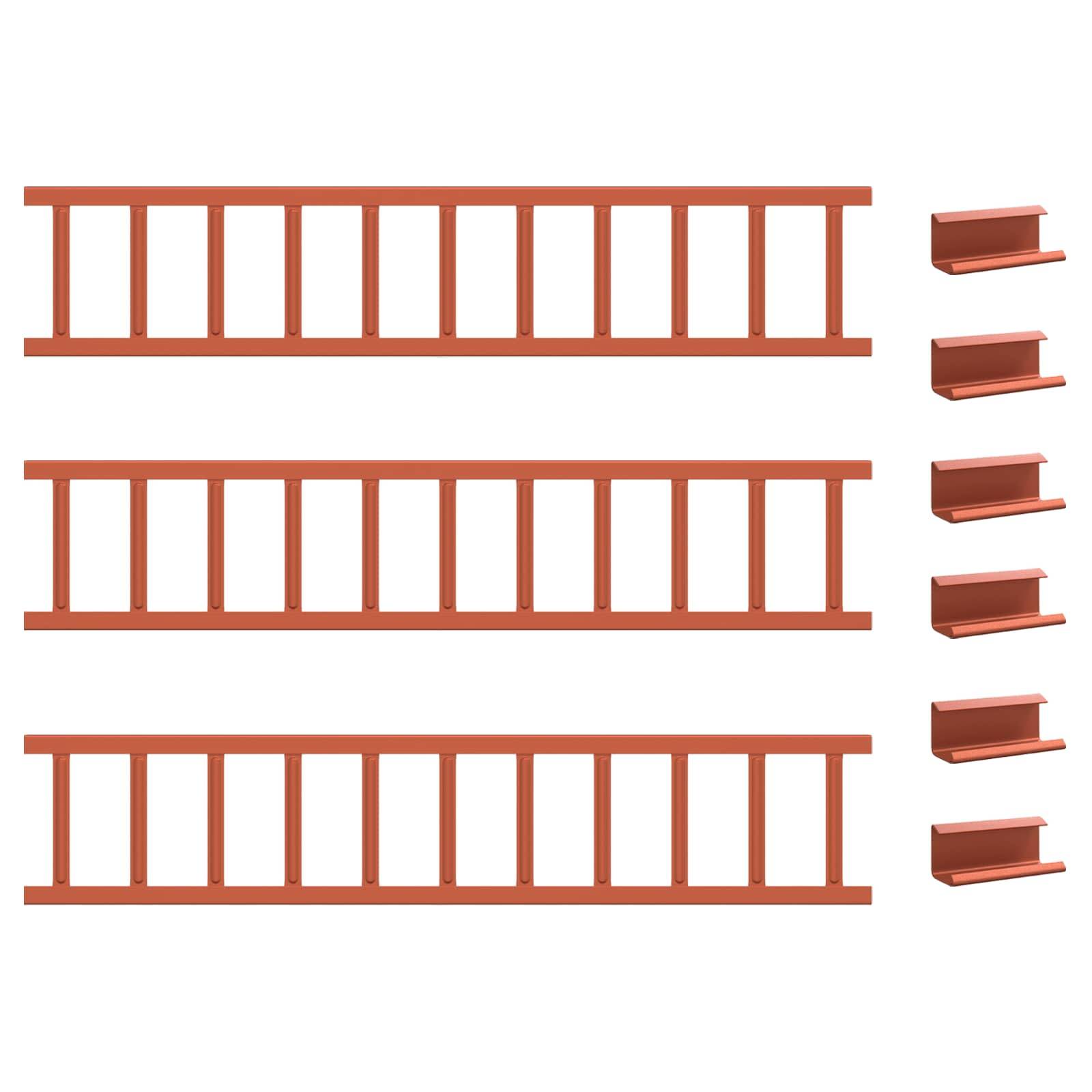 vidaXL Dachschneeschild Rot 300 x 2,5 x 20 cm Stahl
