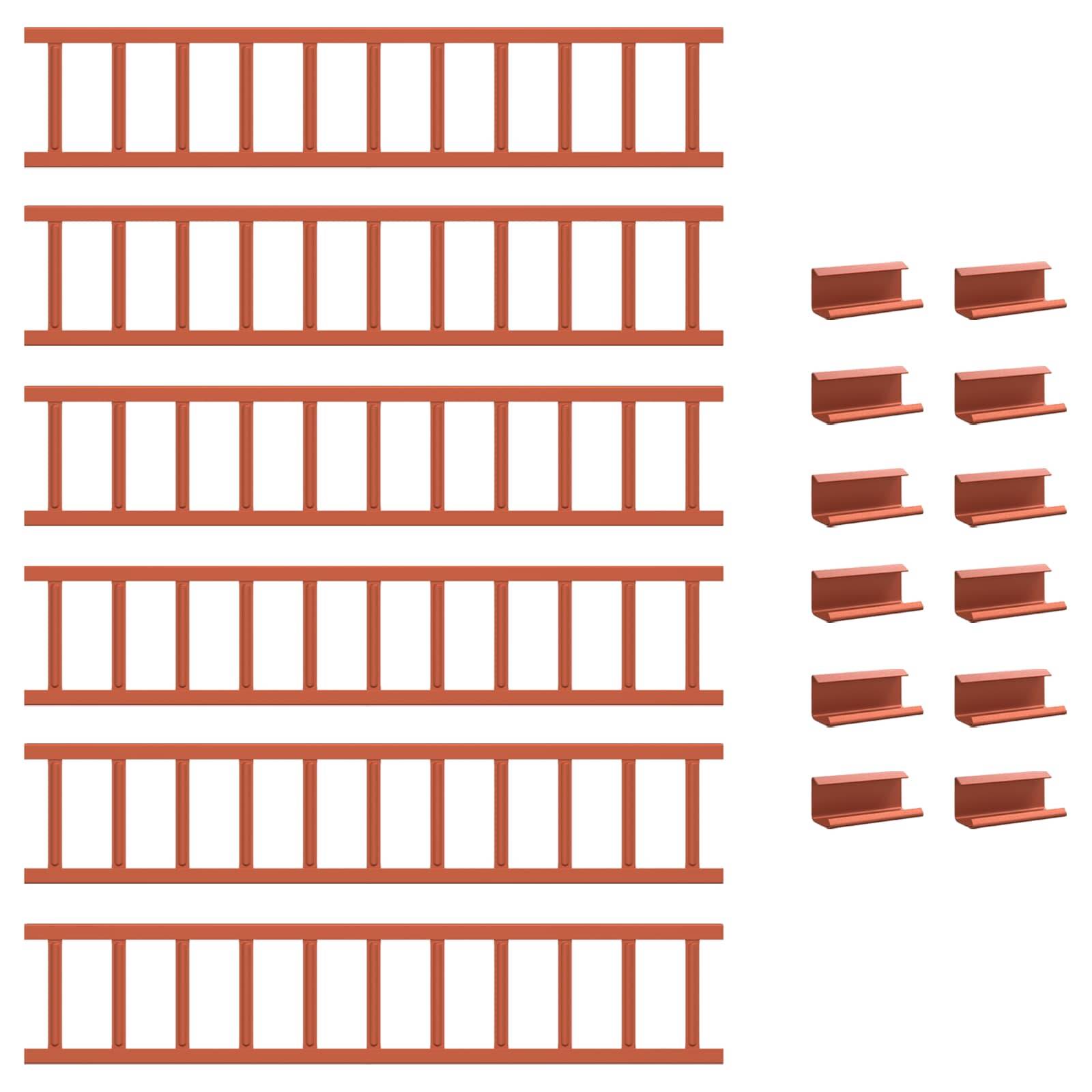 Metallregenrinnen-Halterung mit Armstütze, von der Seite betrachtet, zur Befestigung von Regenrinnen an Gebäudestrukturen. Menge: 12 Stück.