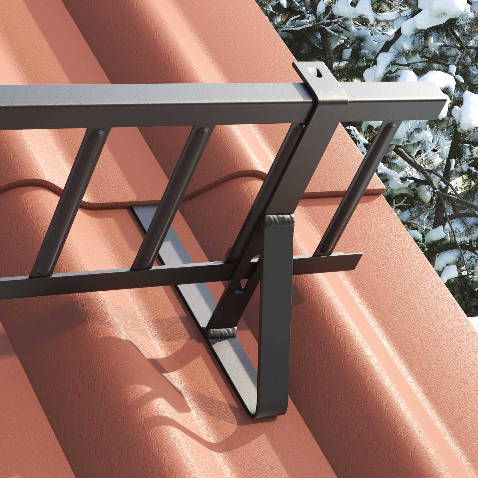 vidaXL Schneewächter Unterstützung 6 pcs Schwarz 29,5 x 3 x 34,5 cm