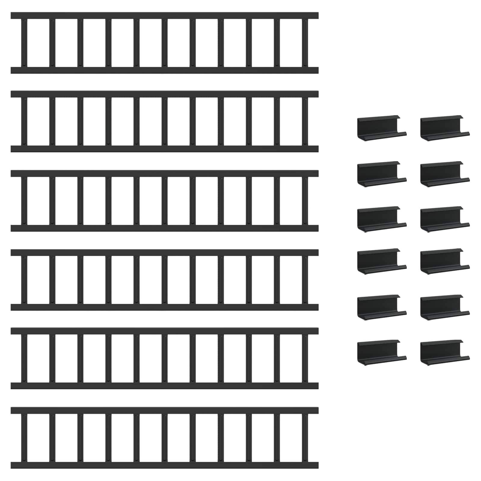 vidaXL Dachschneeschild Schwarz 600 x 2,5 x 20 cm Stahl