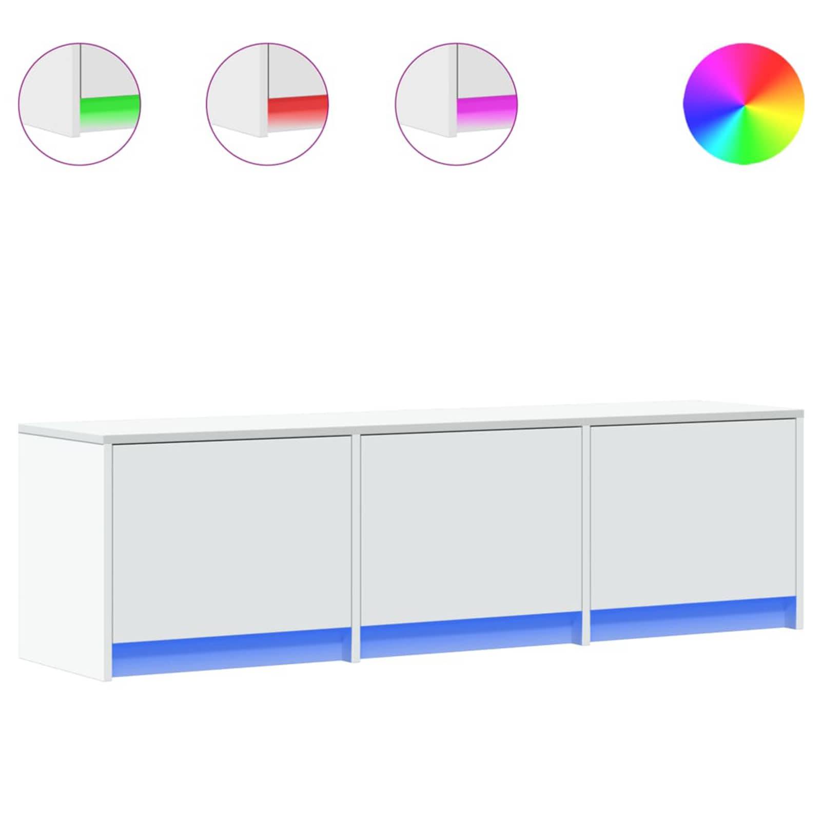 vidaXL TV-Schränk mit LED Weiß 140 x 34 x 40 cm Holzwerkstoff
