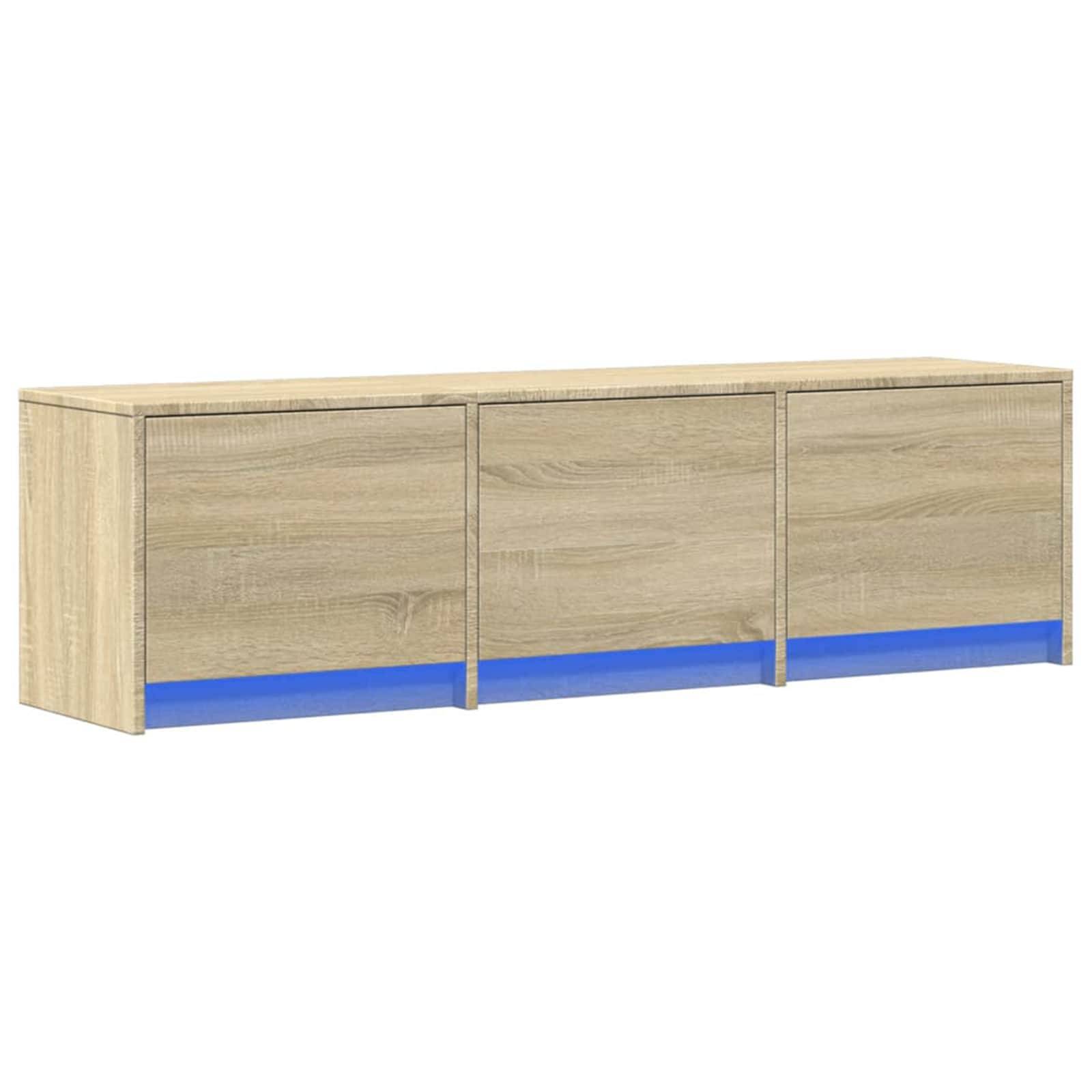 vidaXL TV-Schränk mit LED Sonoma 140 x 34 x 40 cm Holzwerkstoff