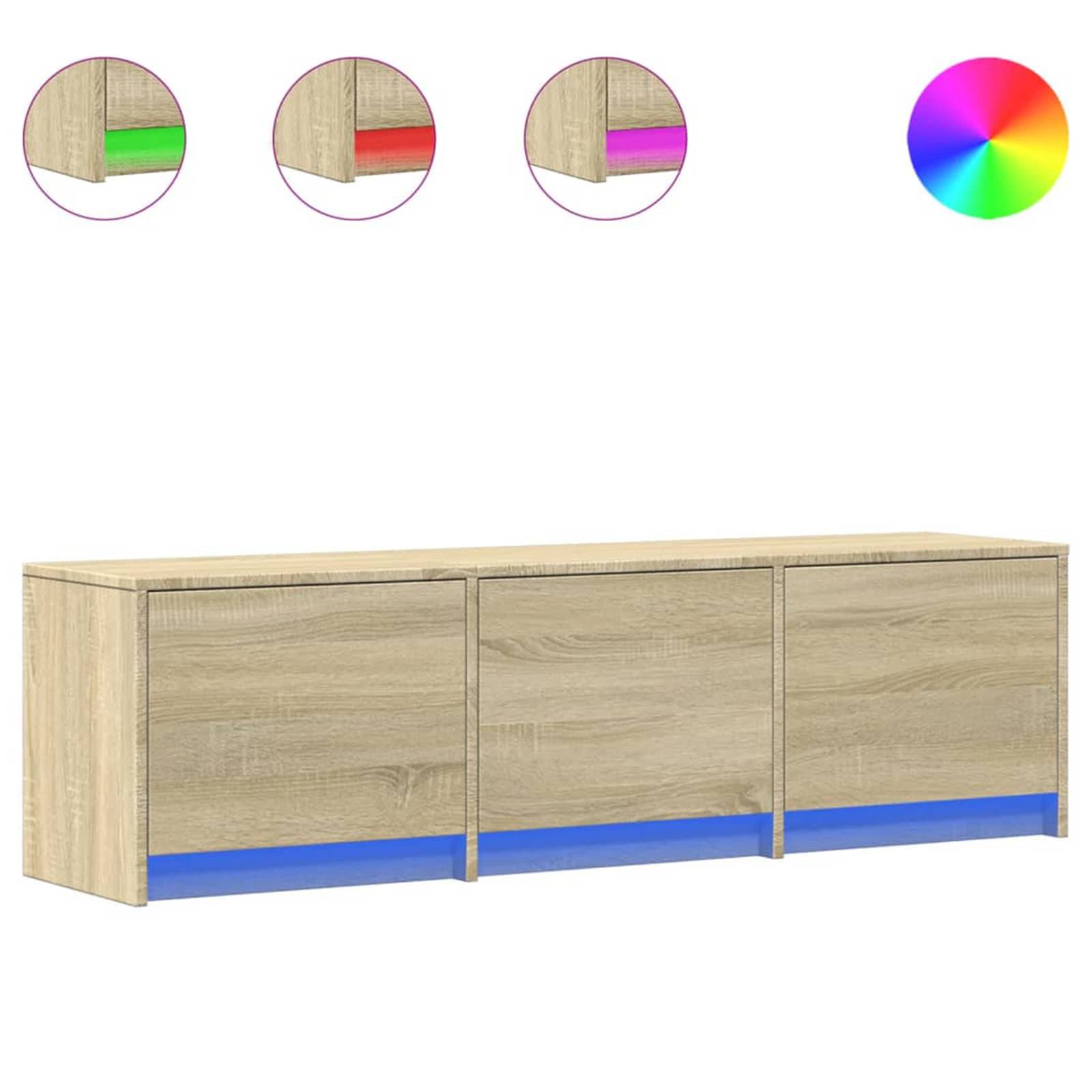 vidaXL TV-Schränk mit LED Sonoma 140 x 34 x 40 cm Holzwerkstoff