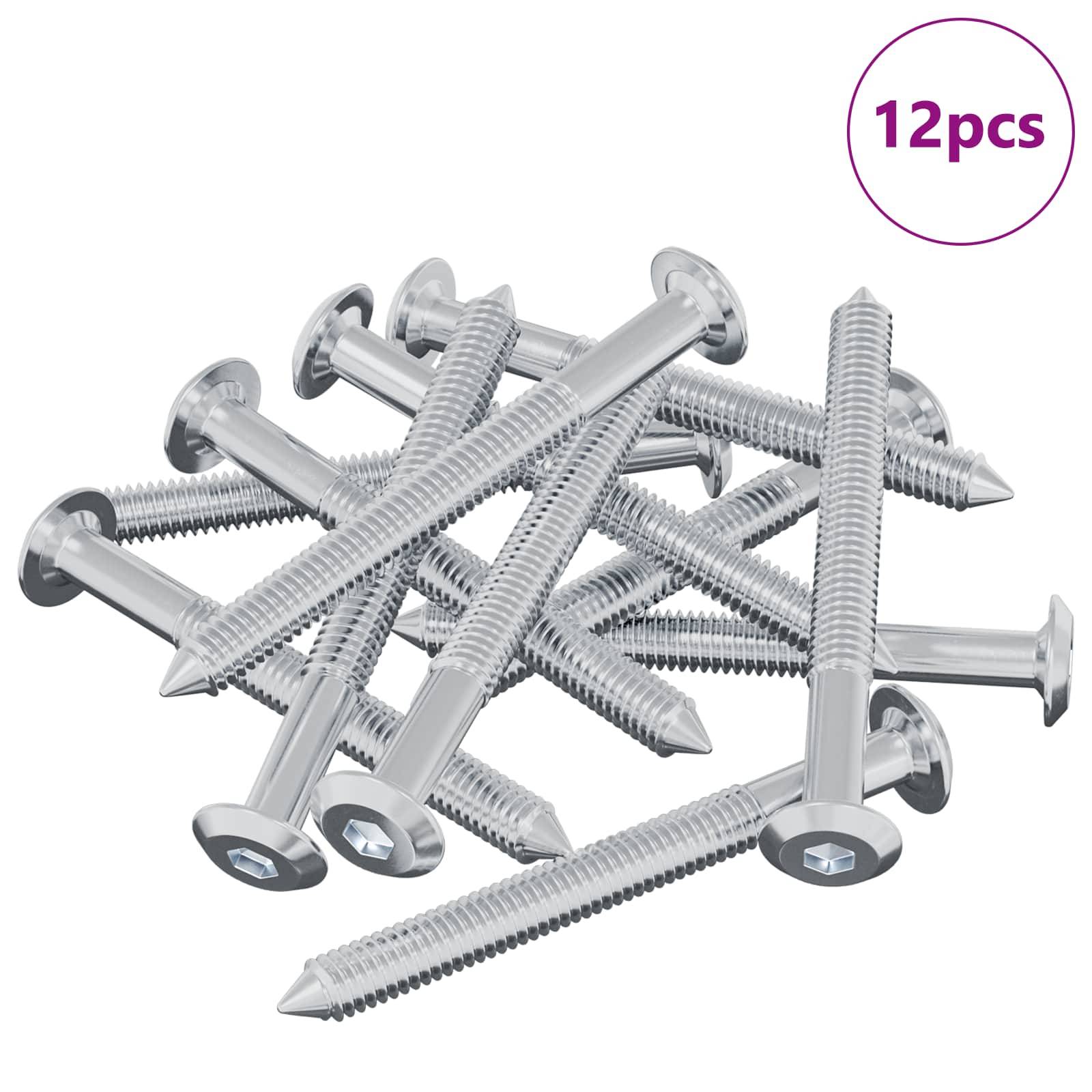 vidaXL Schraube 12 pcs Silber M6 x 60 mm Stahl
