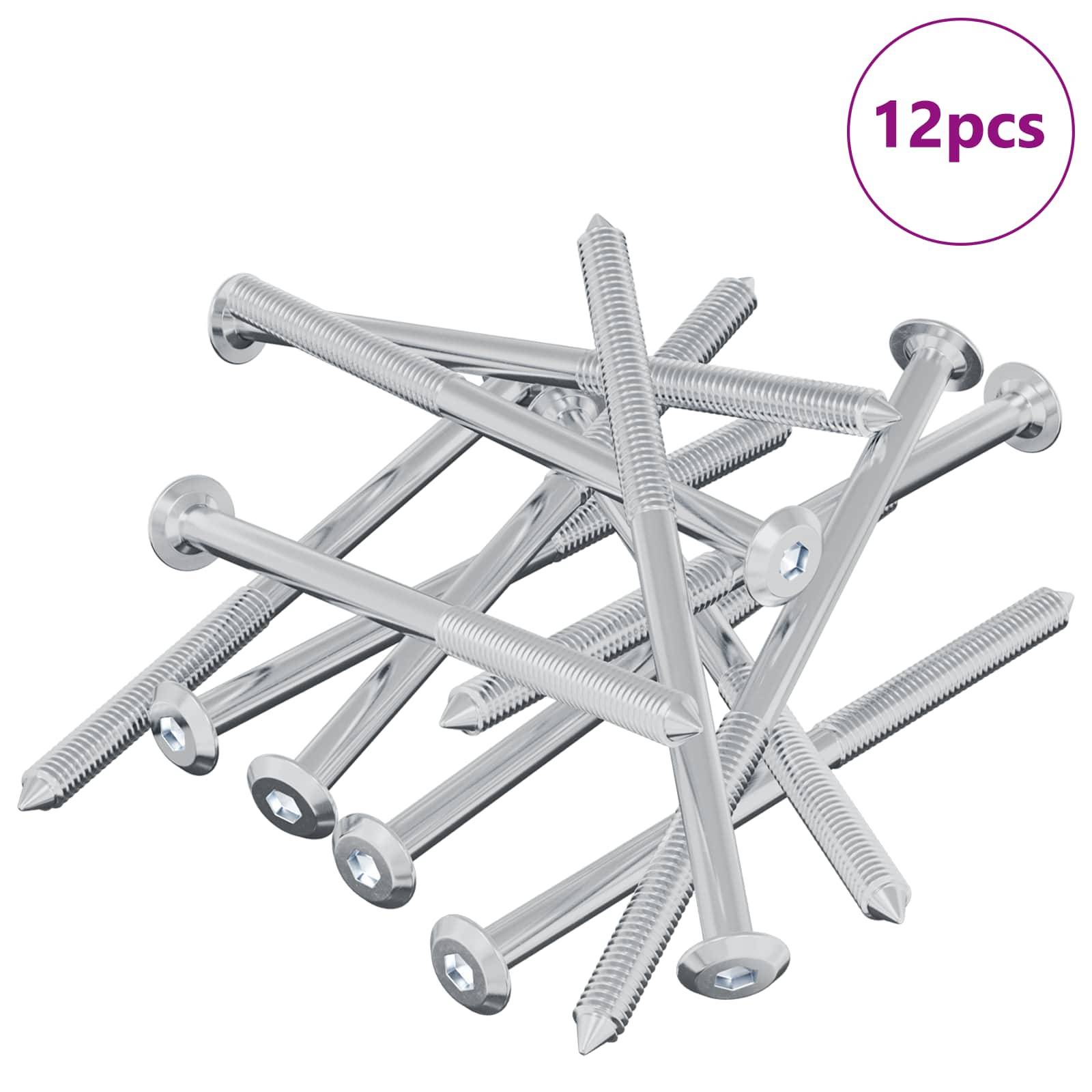 vidaXL Schraube 12 pcs Silber M6 x 100 mm Stahl
