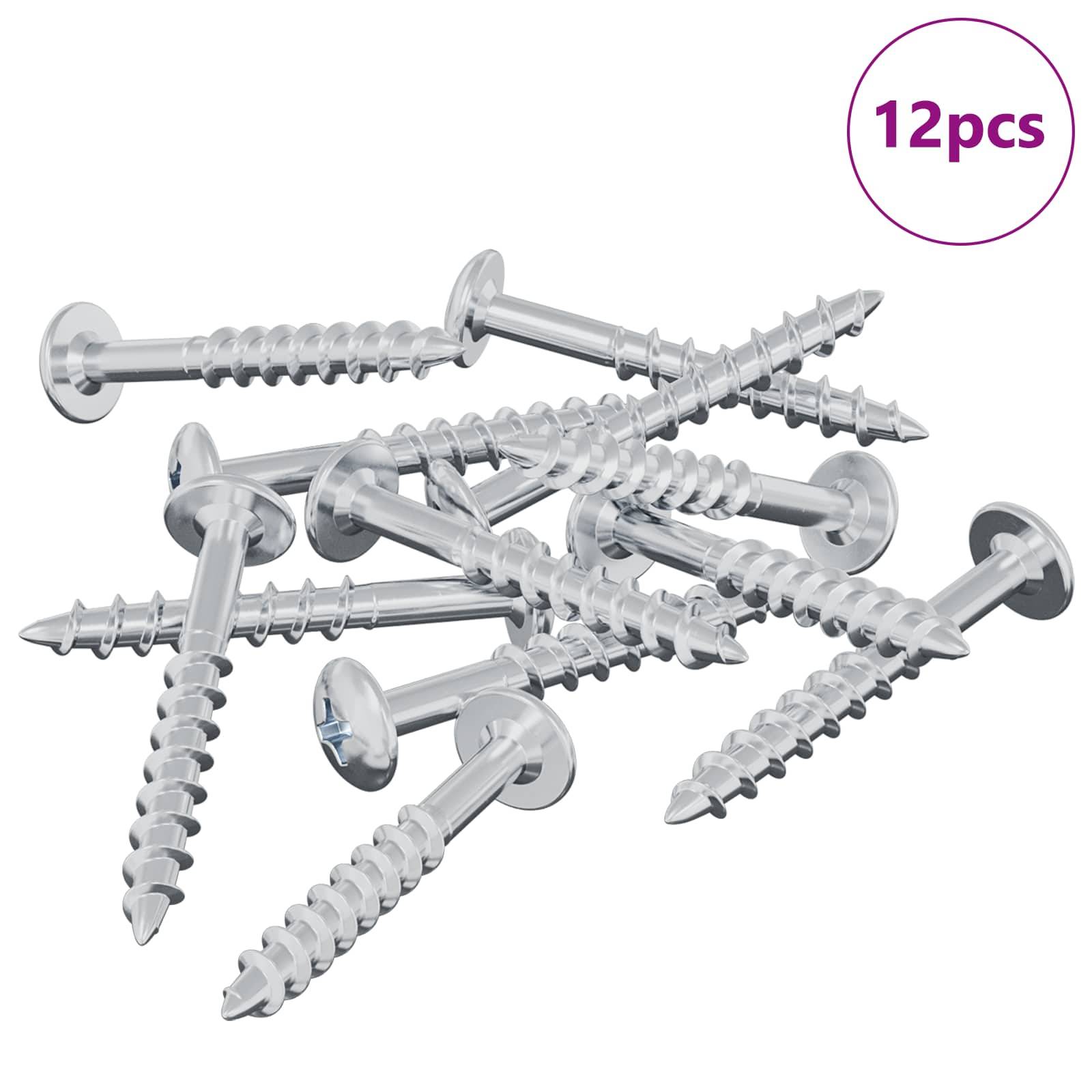 vidaXL Schraube 12 pcs Silber 9,8 x 35 mm Eisen