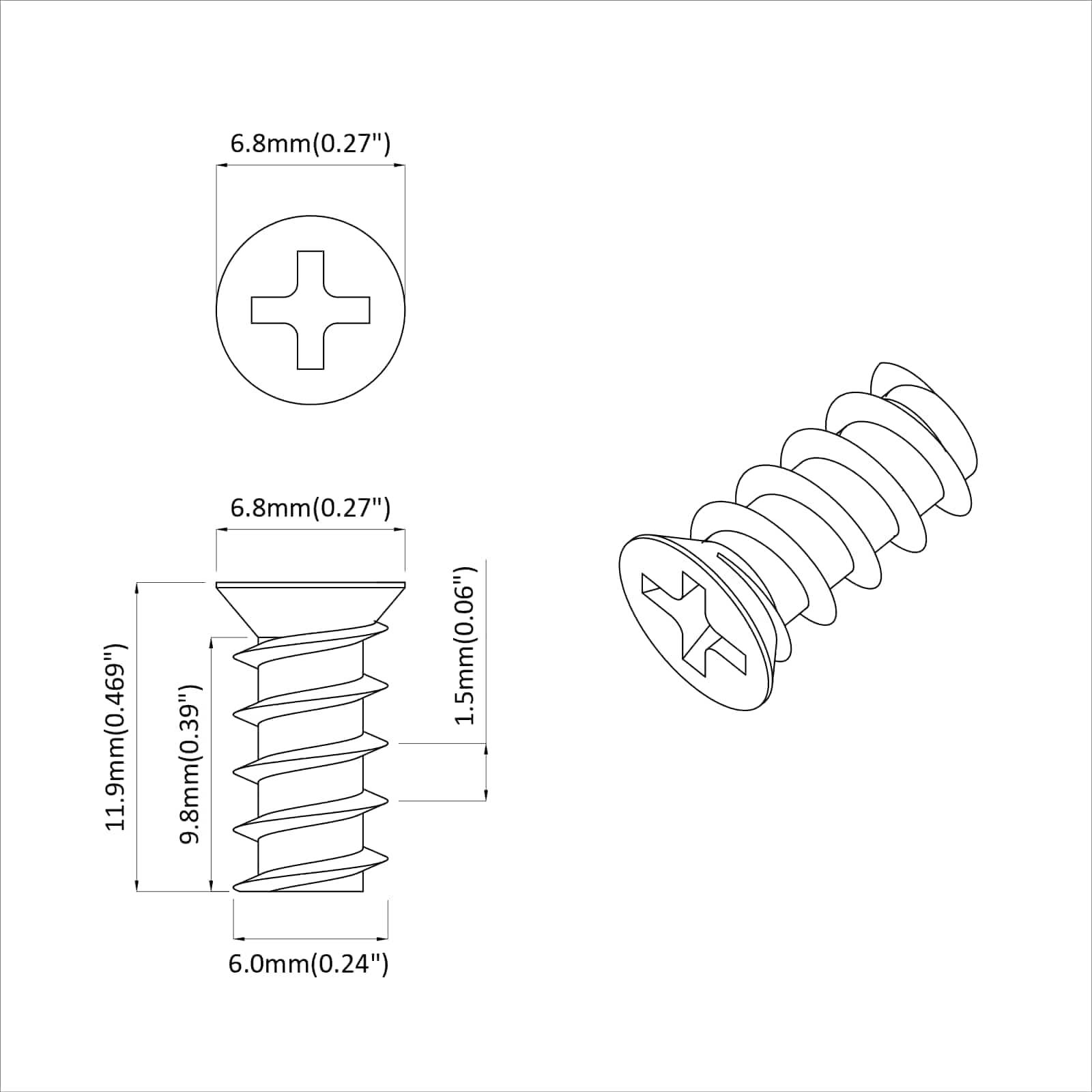 vidaXL Schraube 12 pcs Silber M6 x 12 mm Eisen