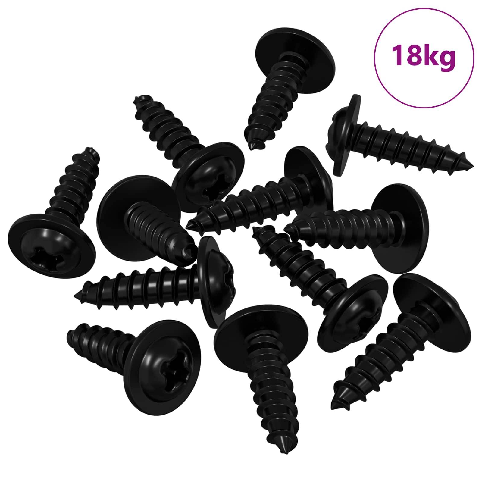 vidaXL Selbstschneidender Nagel 16364 pcs Schwarz 3,5 x 12 mm Eisen
