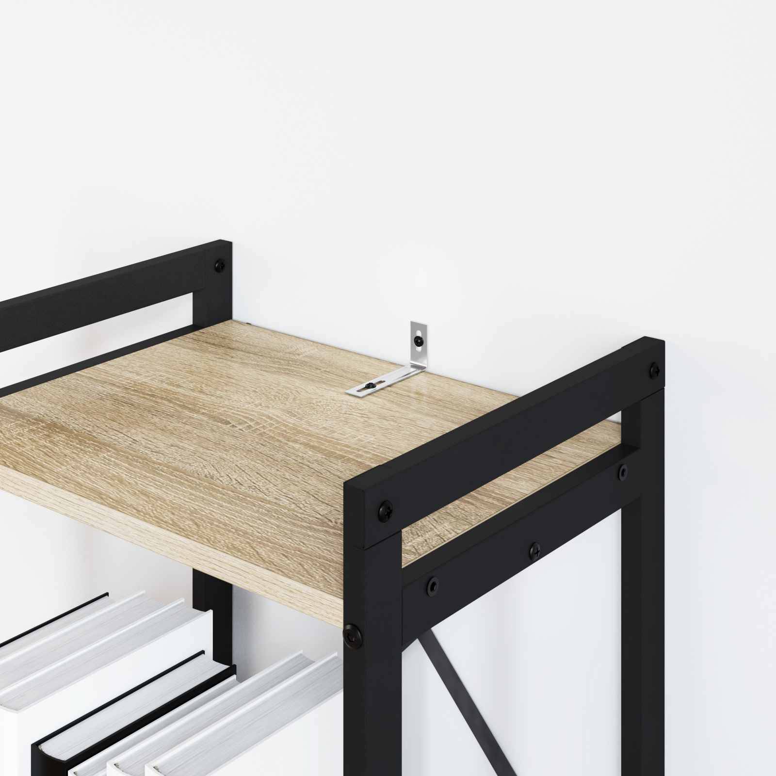 Eine silberne Schraube mit flachem Kopf, gewindeliertem Schaft und glänzender Oberfläche, von der Seite betrachtet, mit sichtbaren spiralförmigen Gewinden und konischer Spitze.