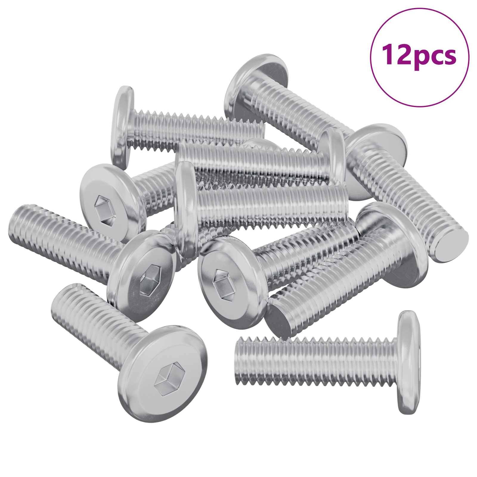 vidaXL Schraube 12 pcs Silber 8 x 25 mm Stahl