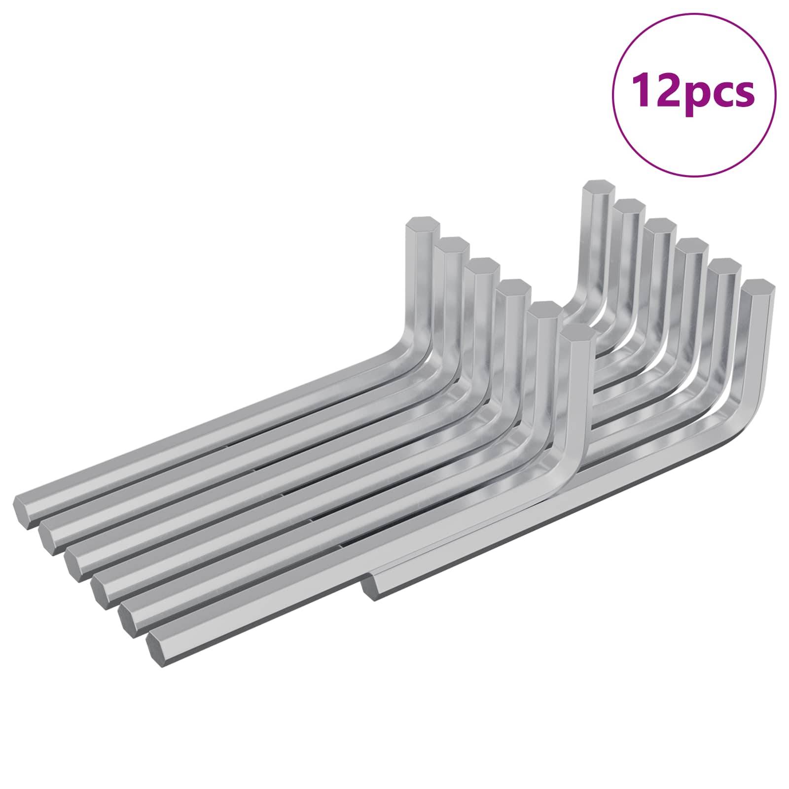 vidaXL Inbusschlüssel 12 pcs Silber 32 x 86 mm Stahl