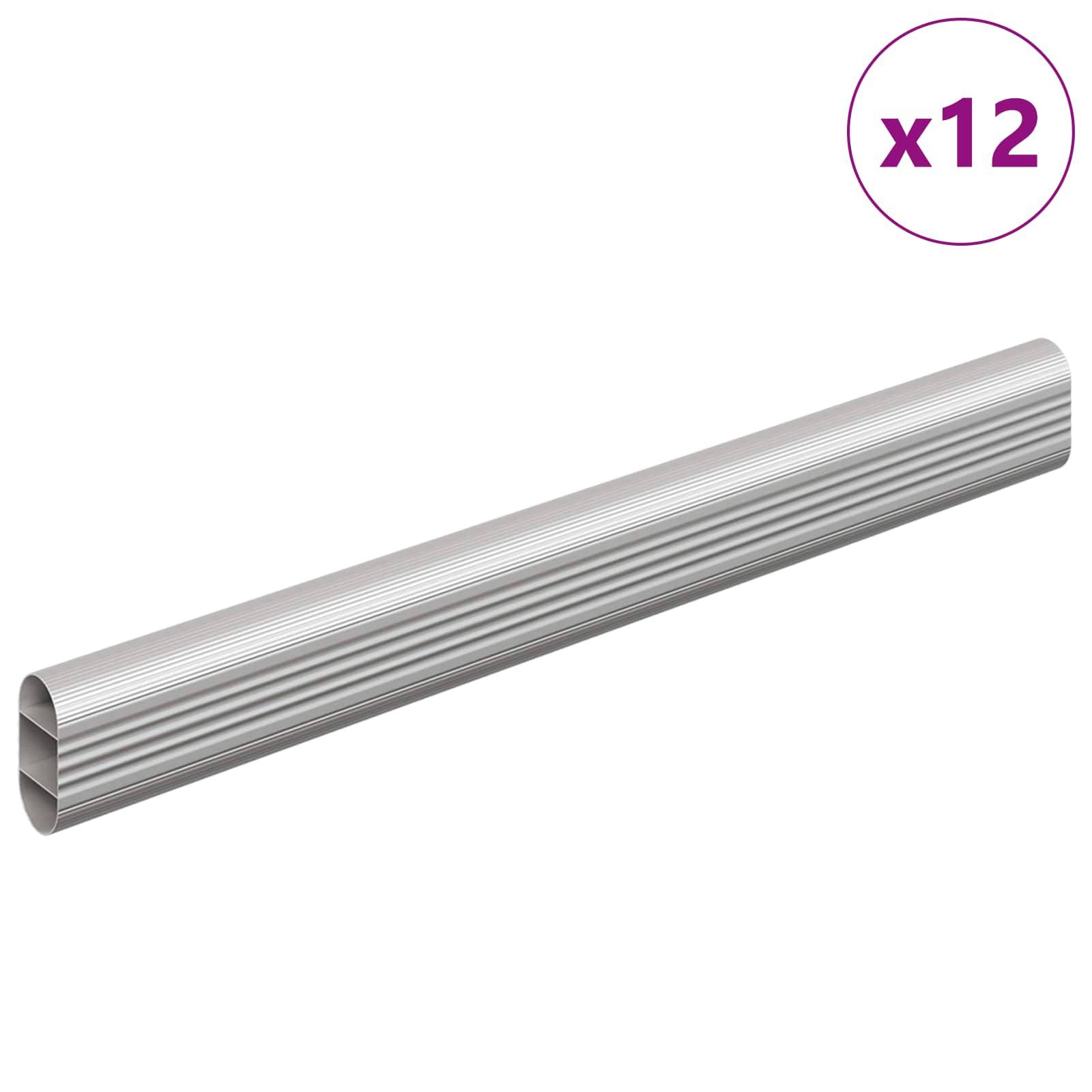 vidaXL Kleiderstange 12 pcs Silber 264 x 15 x 29 mm Aluminiumlegierung