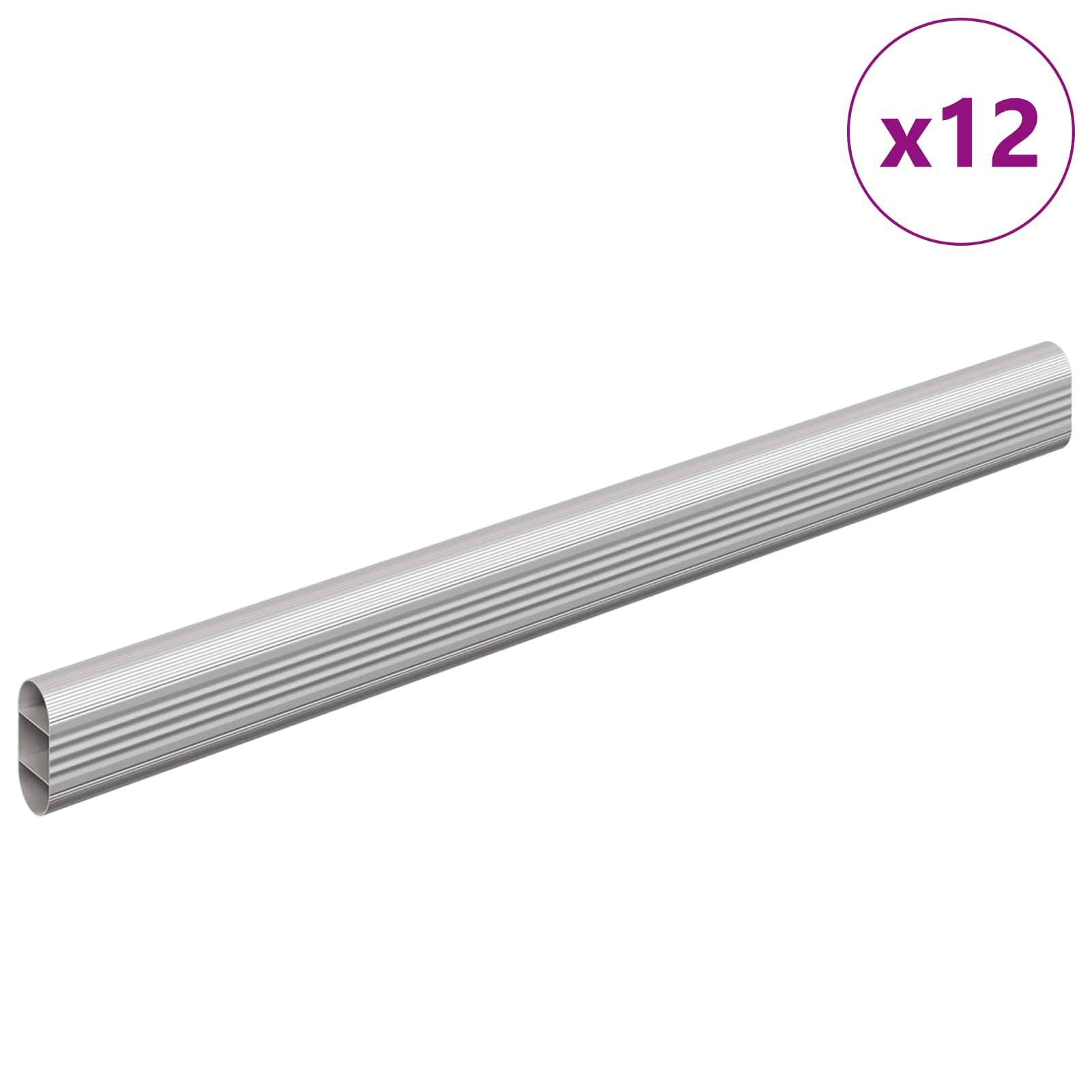 vidaXL Kleiderstange 12 pcs Silber 764 x 15 x 29 mm Aluminiumlegierung
