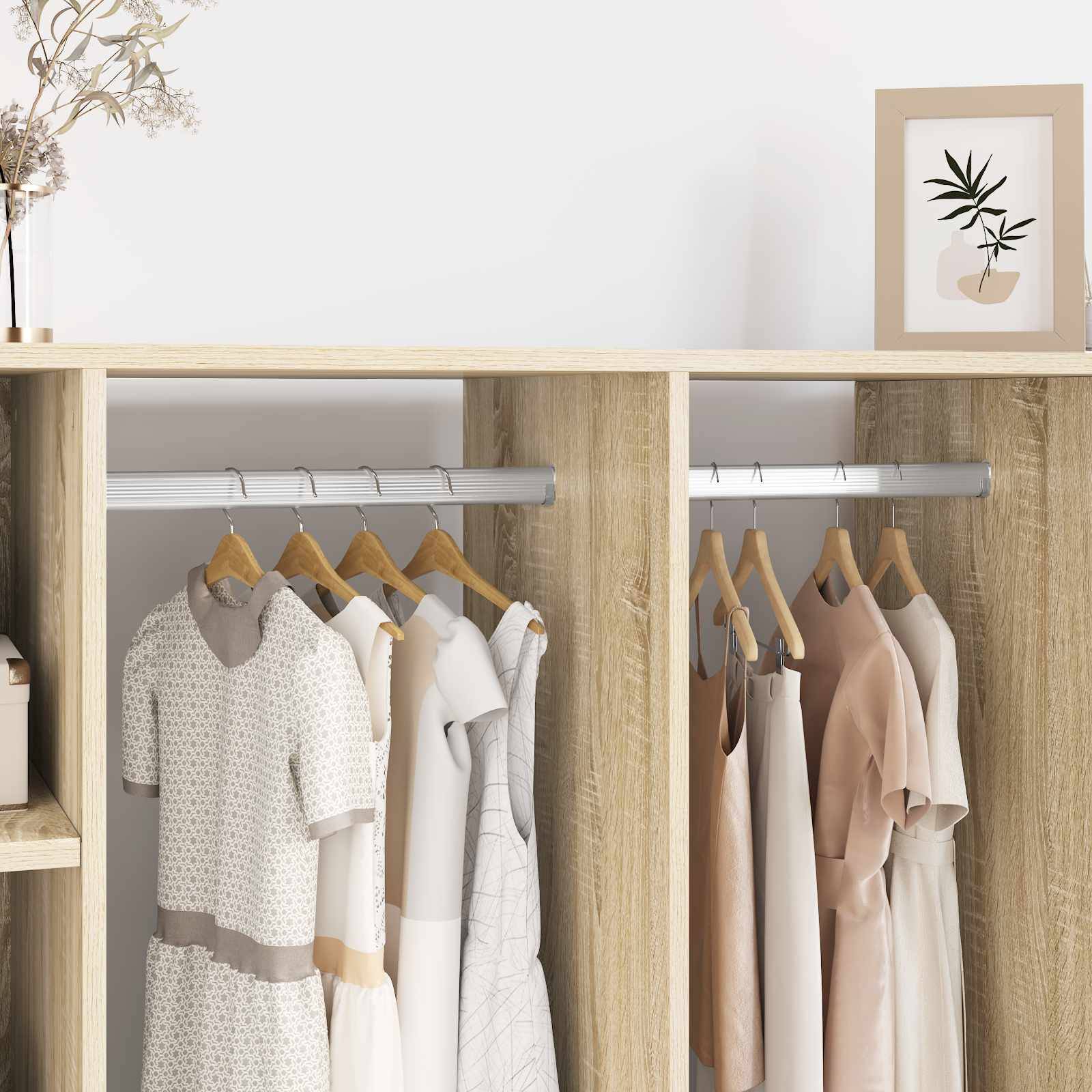 vidaXL Kleiderstange 2 pcs Silber 764 x 15 x 29 mm Aluminiumlegierung