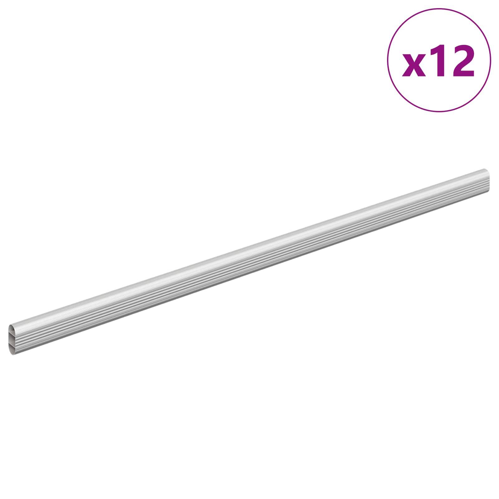 vidaXL Kleiderstange 12 pcs Silber 764 x 15 x 29 mm Aluminiumlegierung