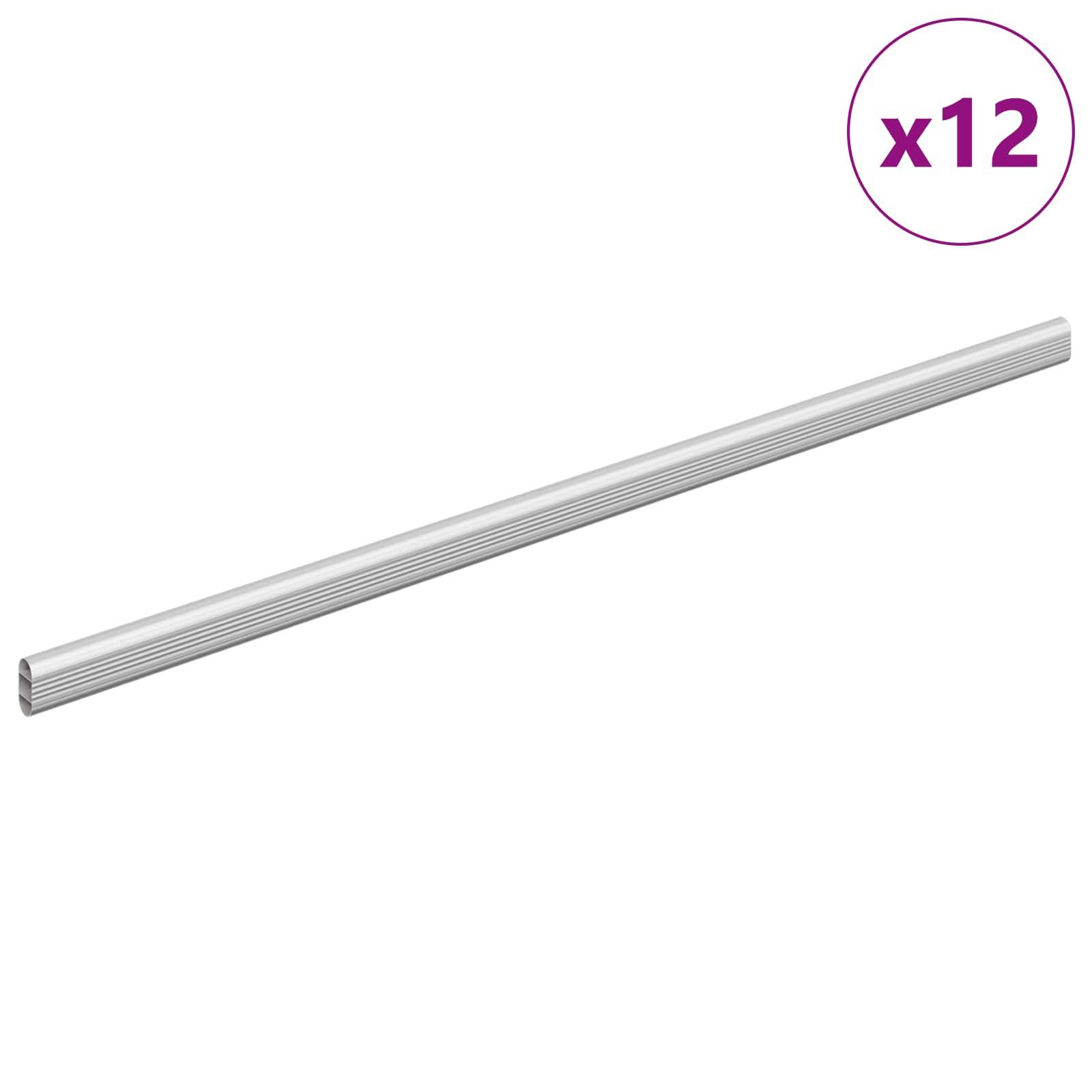 vidaXL Kleiderstange 12 pcs Silber 664 x 15 x 29 mm Aluminiumlegierung