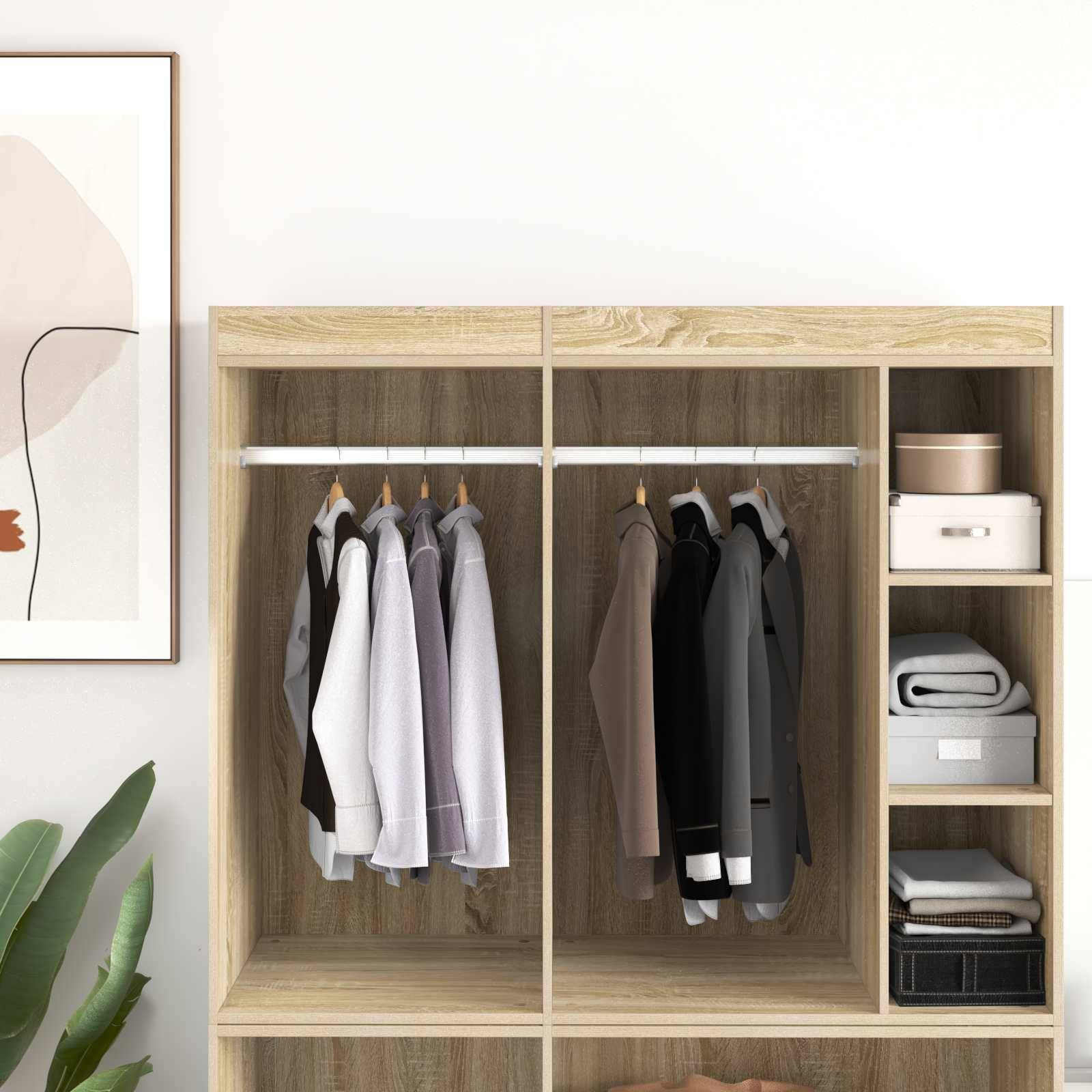 vidaXL Kleiderstange 2 pcs Silber 764 x 15 x 29 mm Aluminiumlegierung