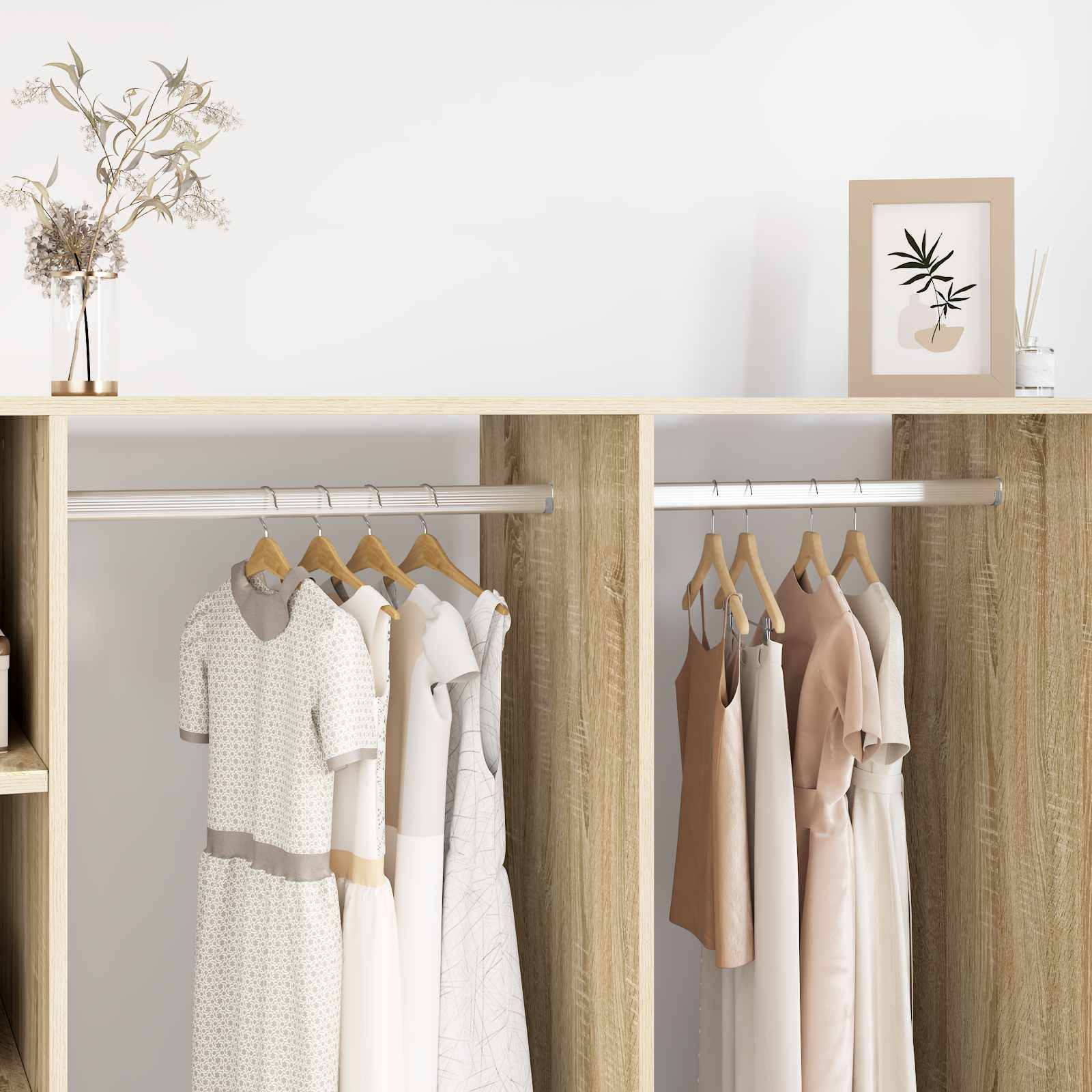 vidaXL Kleiderstange 2 pcs Silber 764 x 15 x 29 mm Aluminiumlegierung