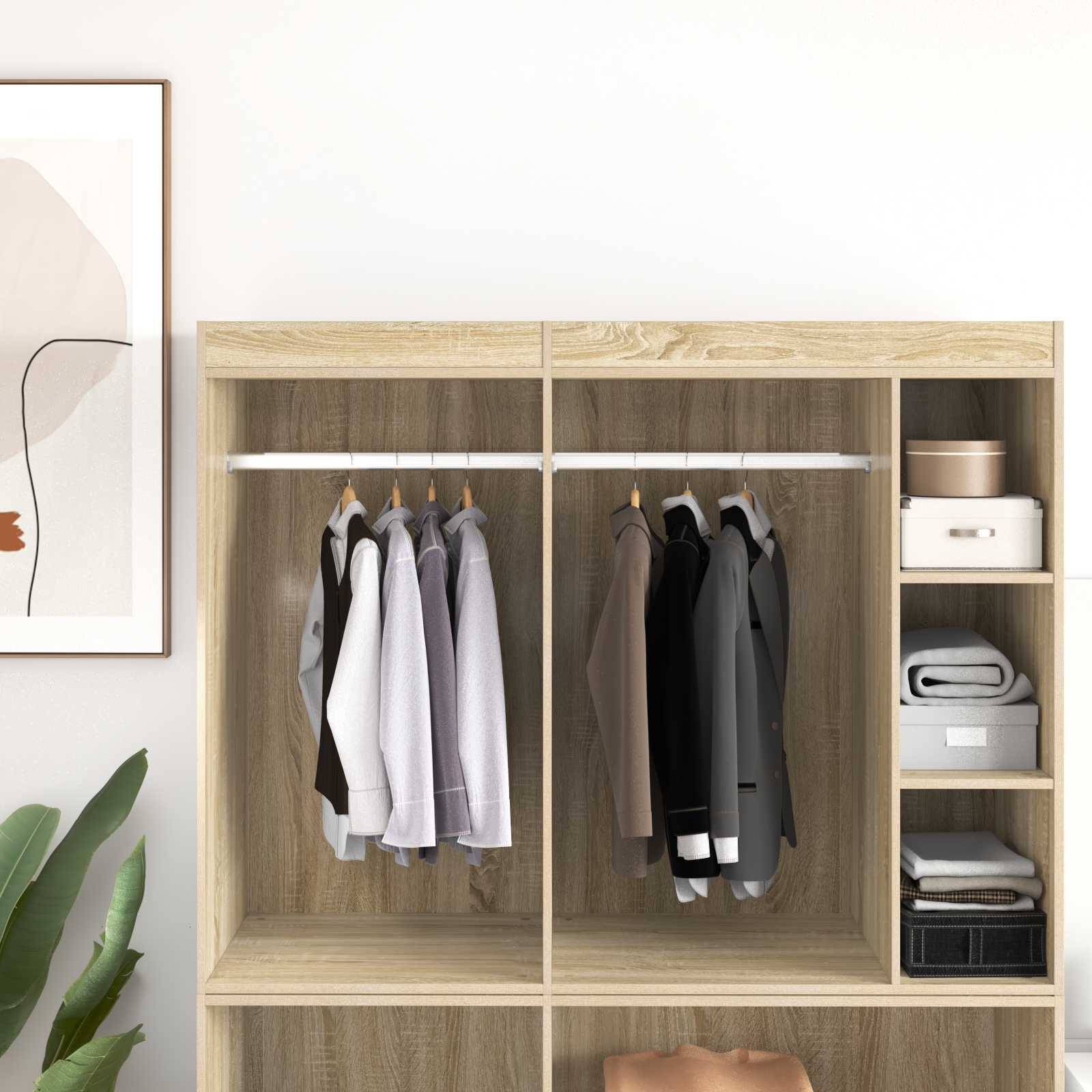 vidaXL Kleiderstange 2 pcs Silber 764 x 15 x 29 mm Aluminiumlegierung