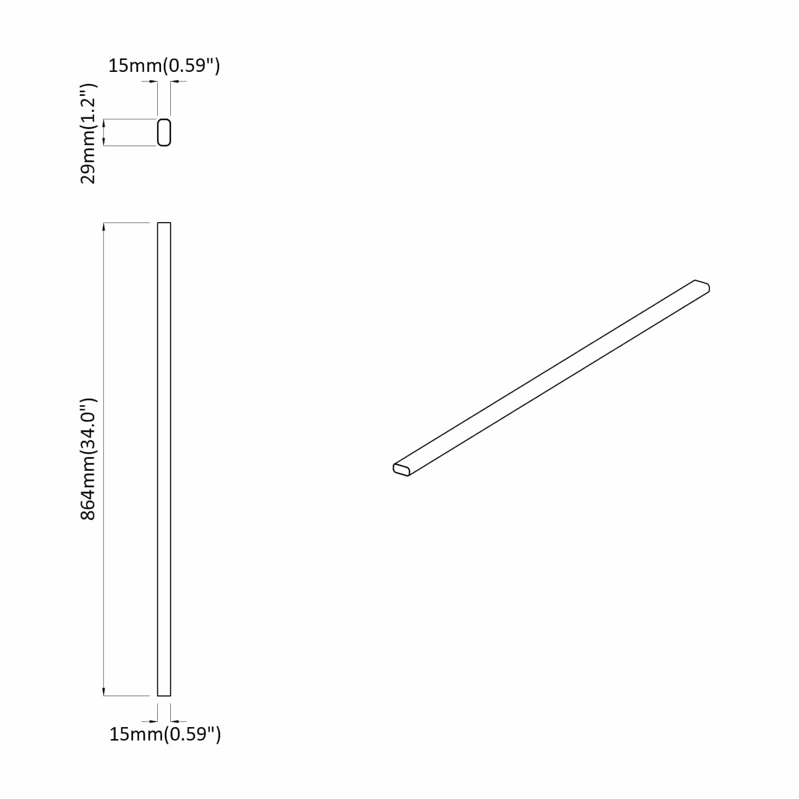 vidaXL Kleiderstange 2 pcs Silber 764 x 15 x 29 mm Aluminiumlegierung