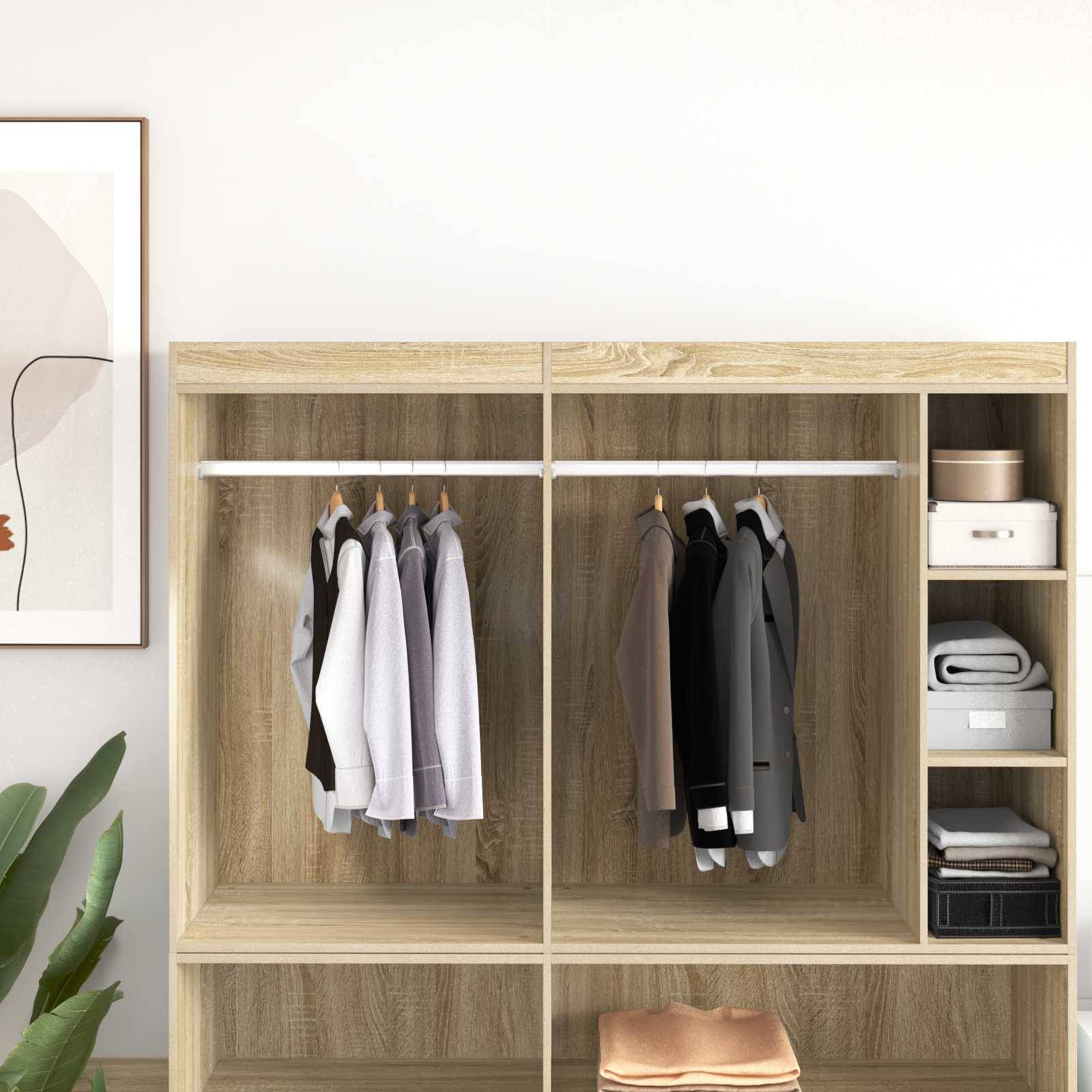 vidaXL Kleiderstange 2 pcs Silber 764 x 15 x 29 mm Aluminiumlegierung